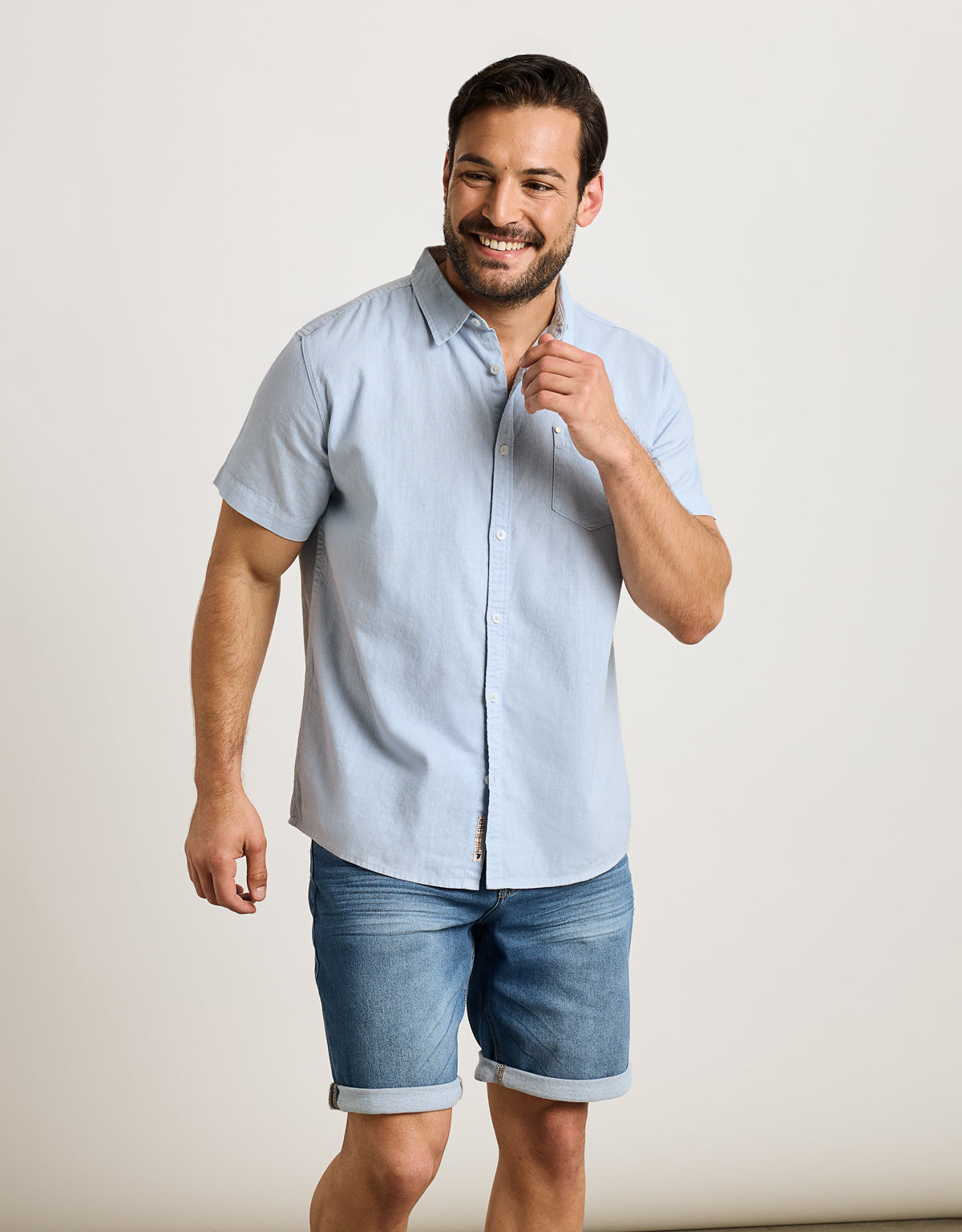 Camisa Manga Corta Azul - Folka