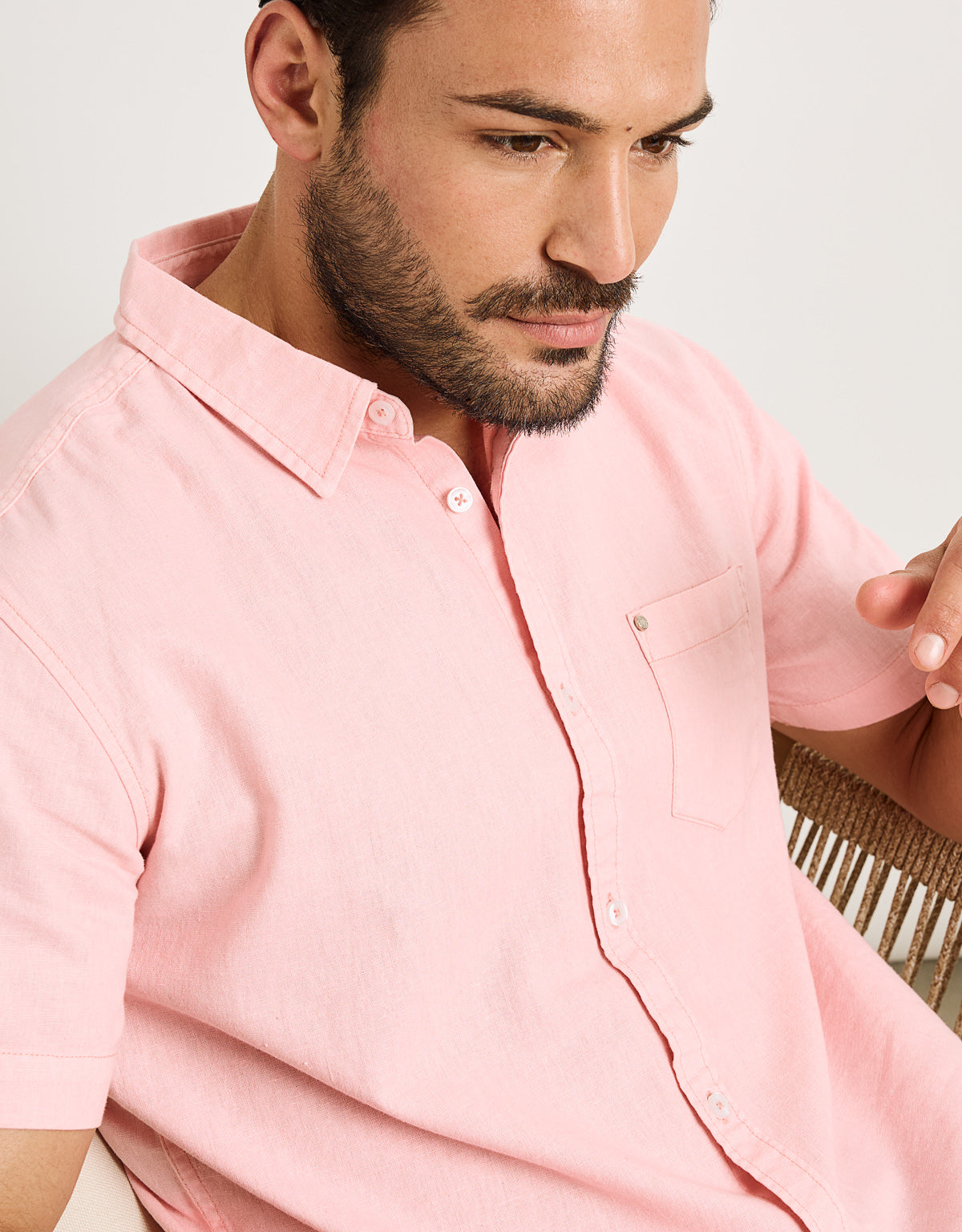 Camisa Manga Corta Rosa - Folka 5