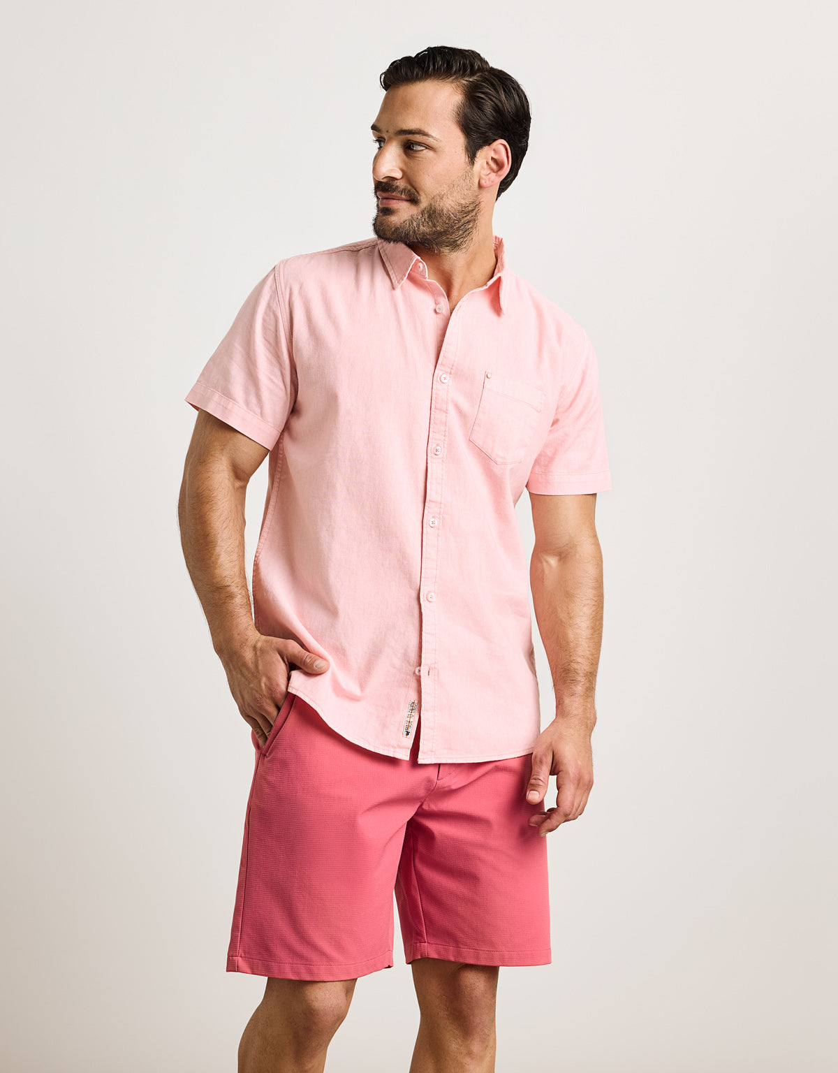 Camisa Manga Corta Rosa - Folka