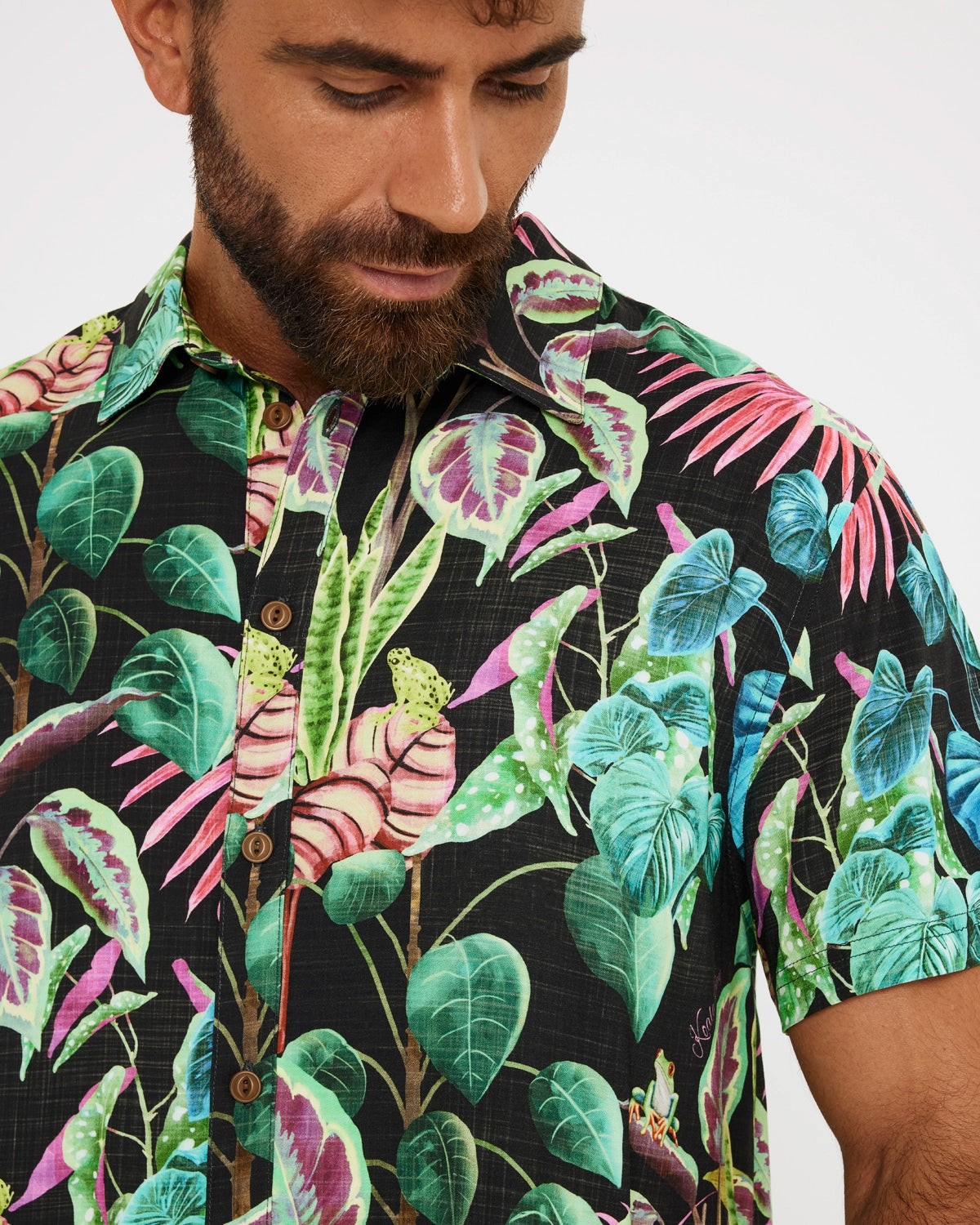 Camisa Manga Corta Estampado Tropical - Pirace