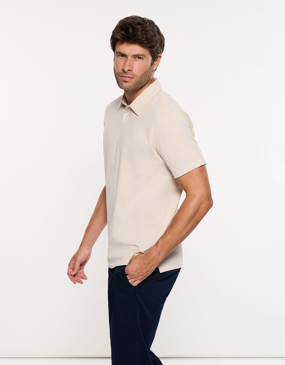 Polo Manga Corta Beige - Disi 3