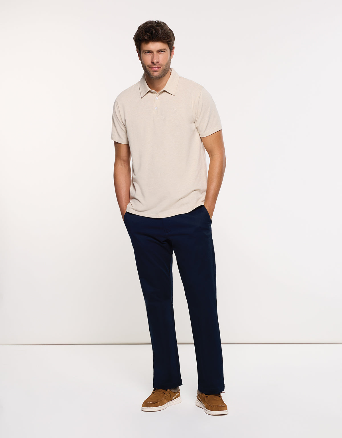 Polo Manga Corta Beige - Disi 7