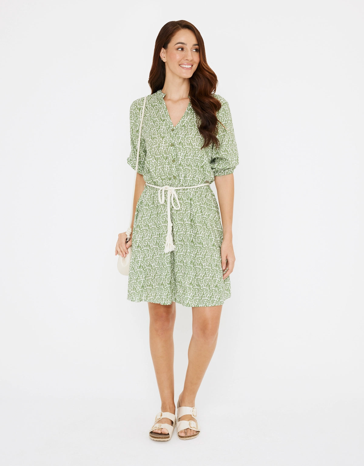 Vestido Corto Verde Estampado - Ony