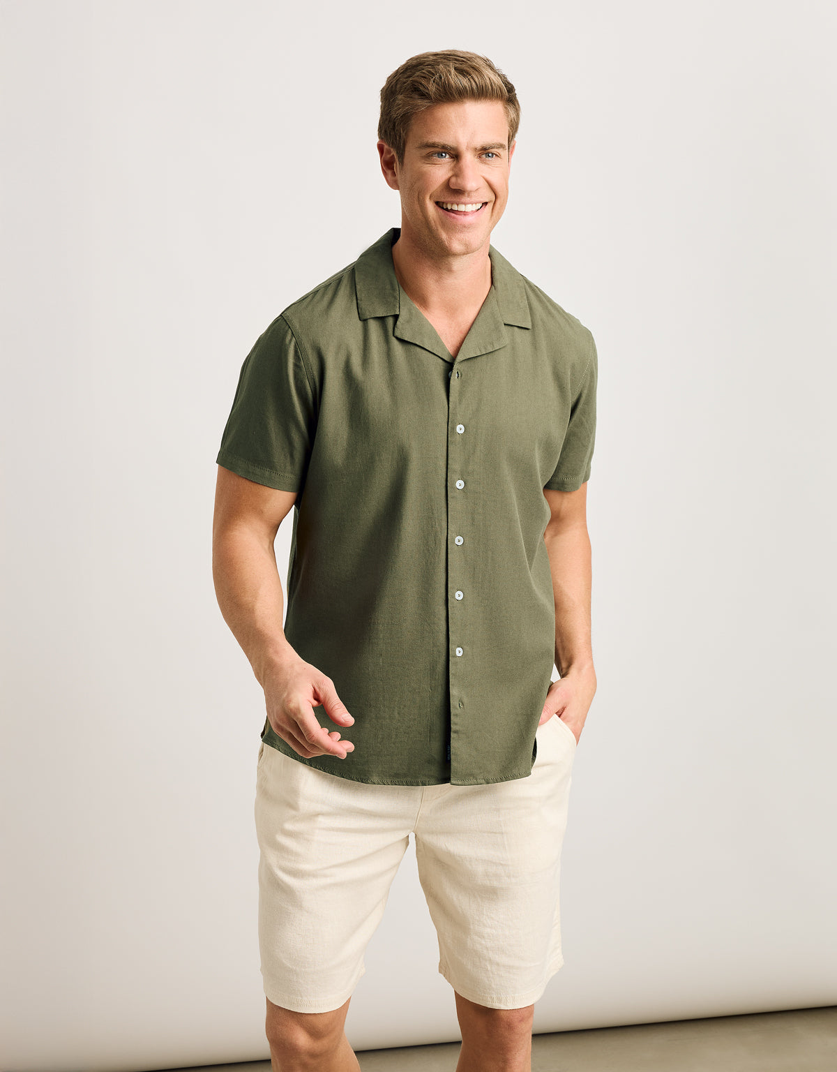 Camisa Manga Corta Verde Militar - Nikima