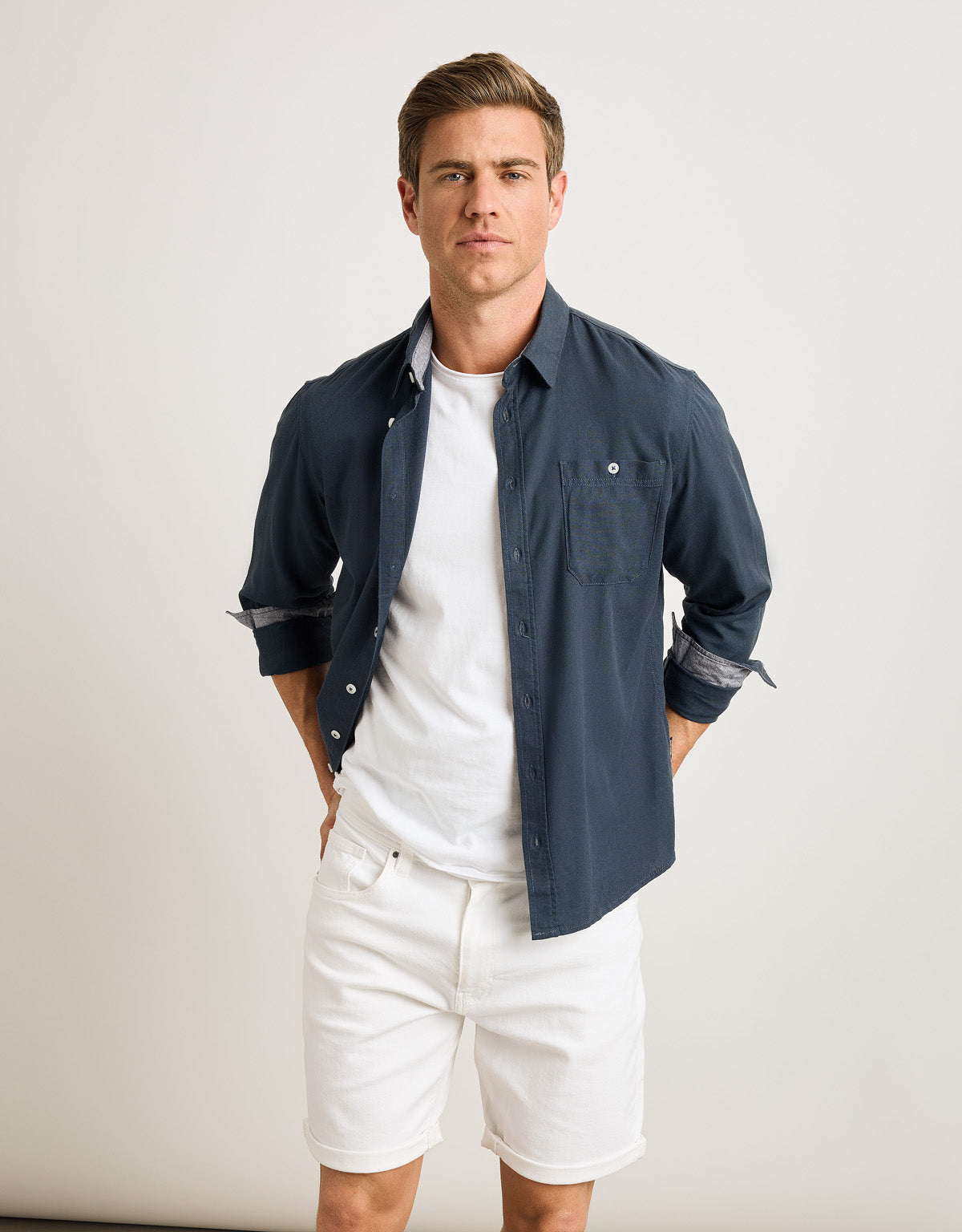 Camisa Manga Larga Azul Marino - Pouka