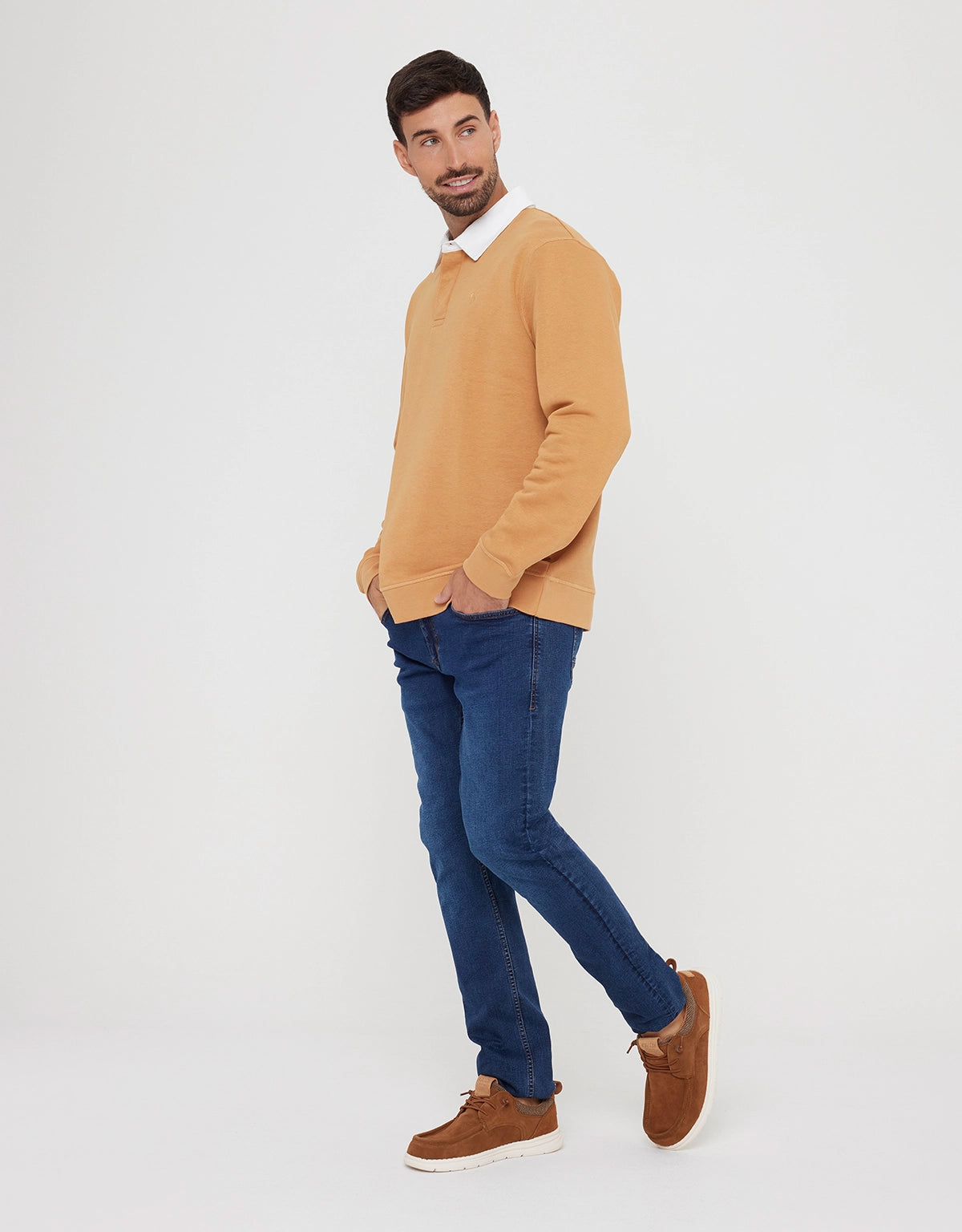 Polo Manga Larga Camel - Panay