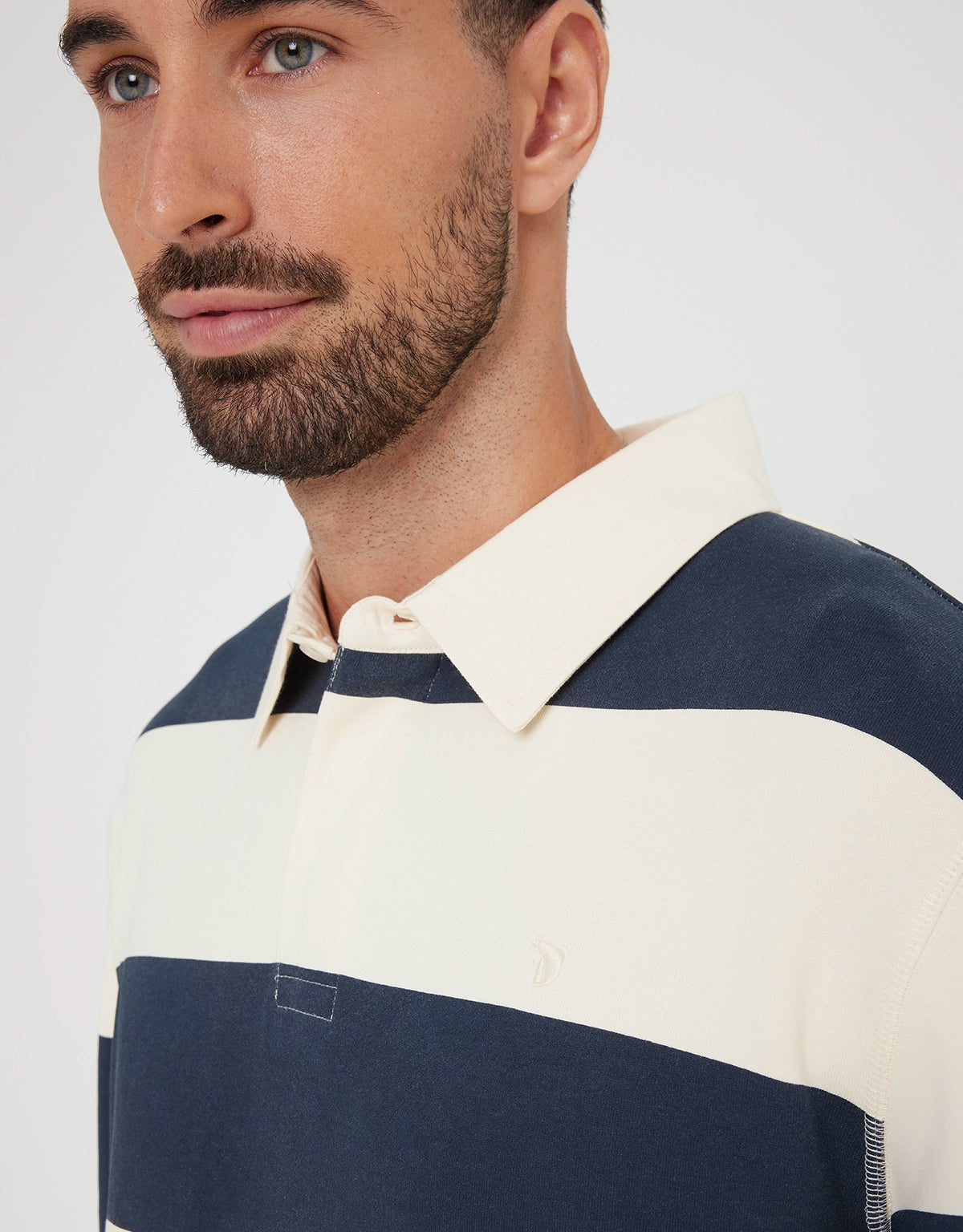 Polo Manga Larga Rayas Azul Marino - Thy