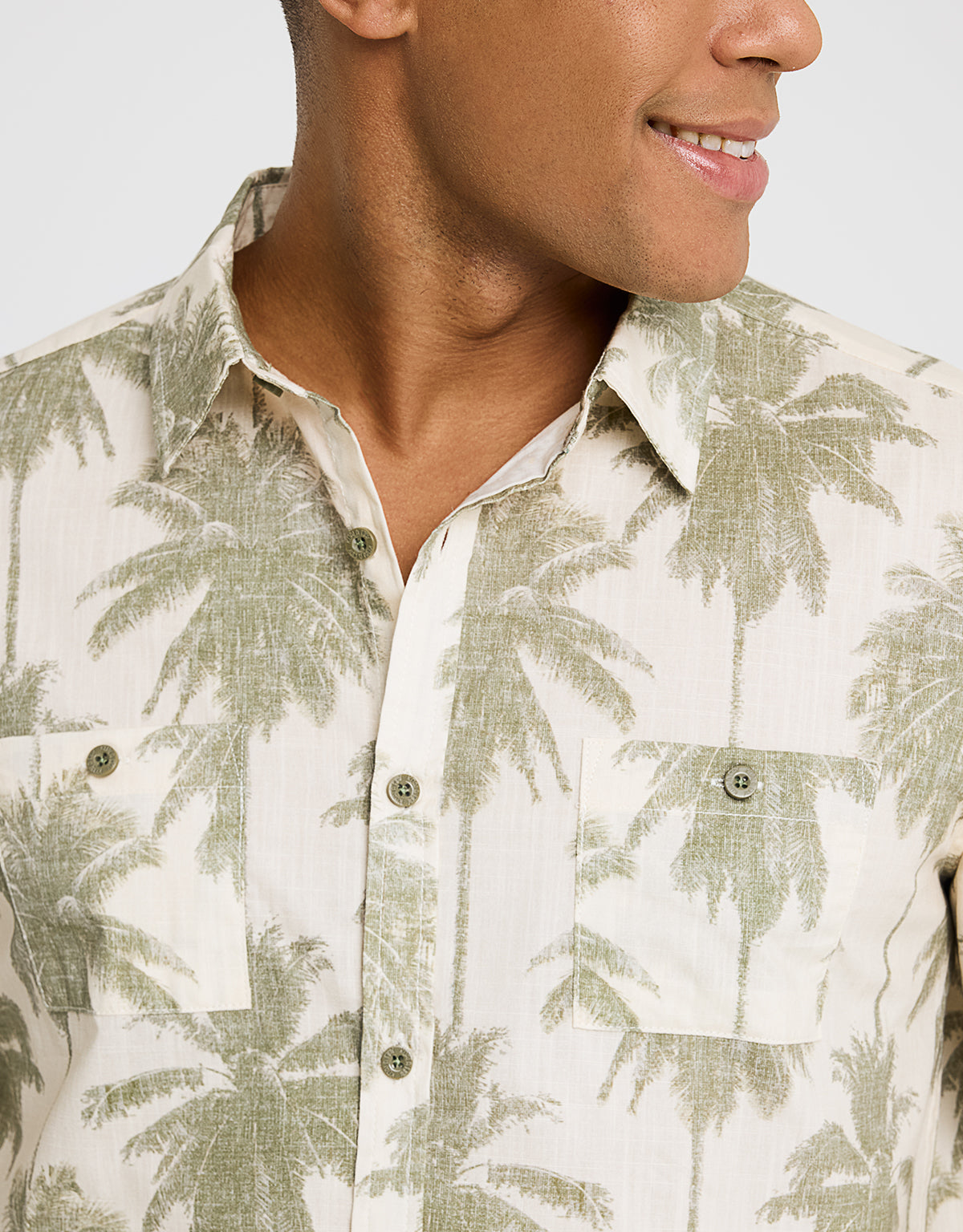 Camisa Manga Larga Estampado Tropical - Papiro