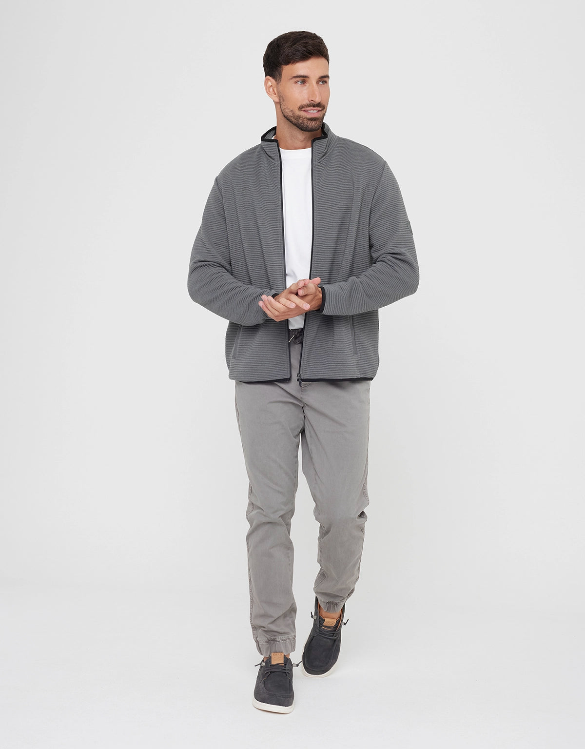 Chaqueta Cremallera Gris - Tigio