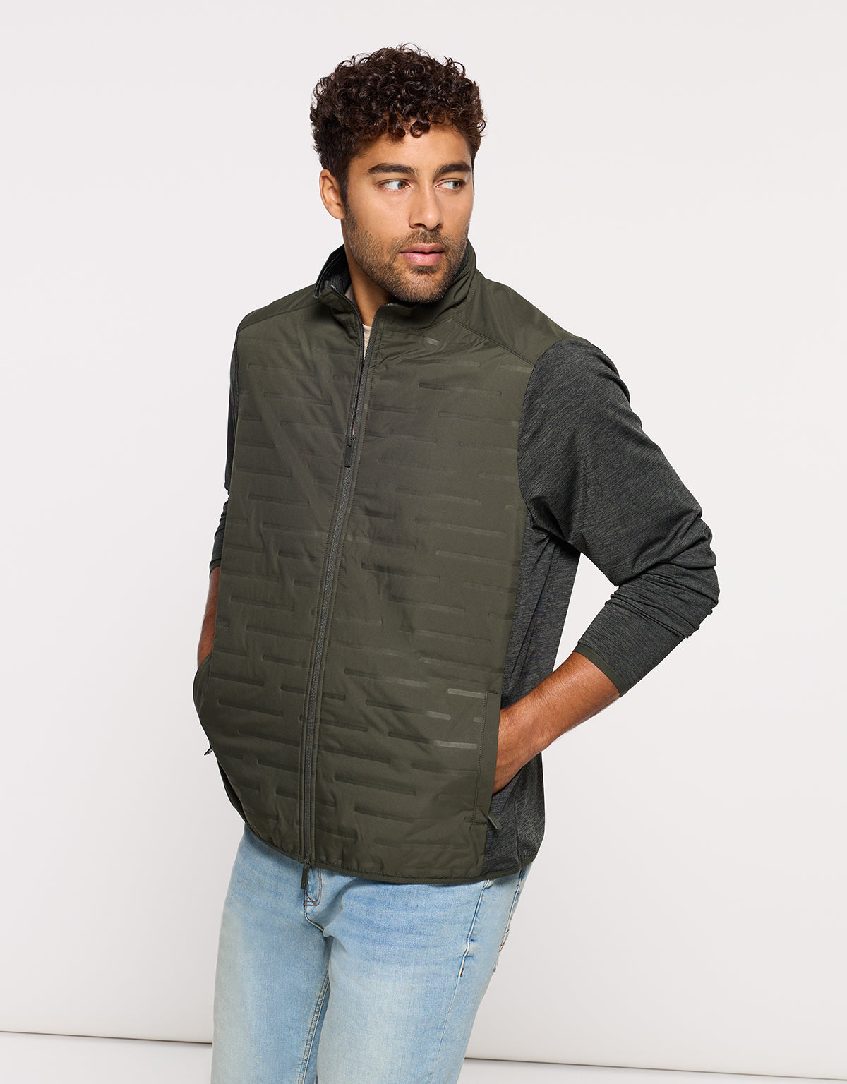 Chaqueta Ligera con Cremallera Caqui - Phu 3