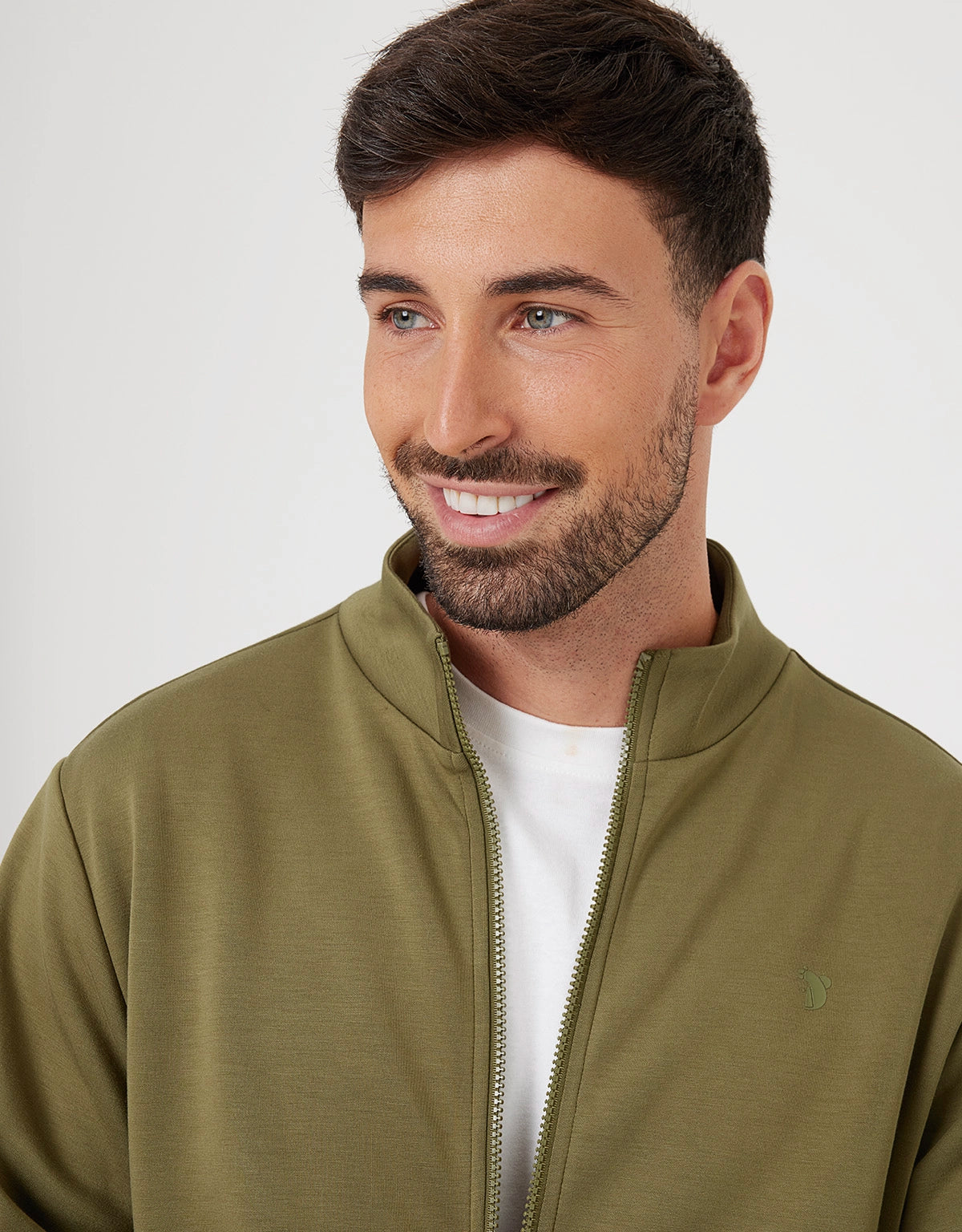 Sudadera sin Capucha y Cremallera Caqui - Sailsud