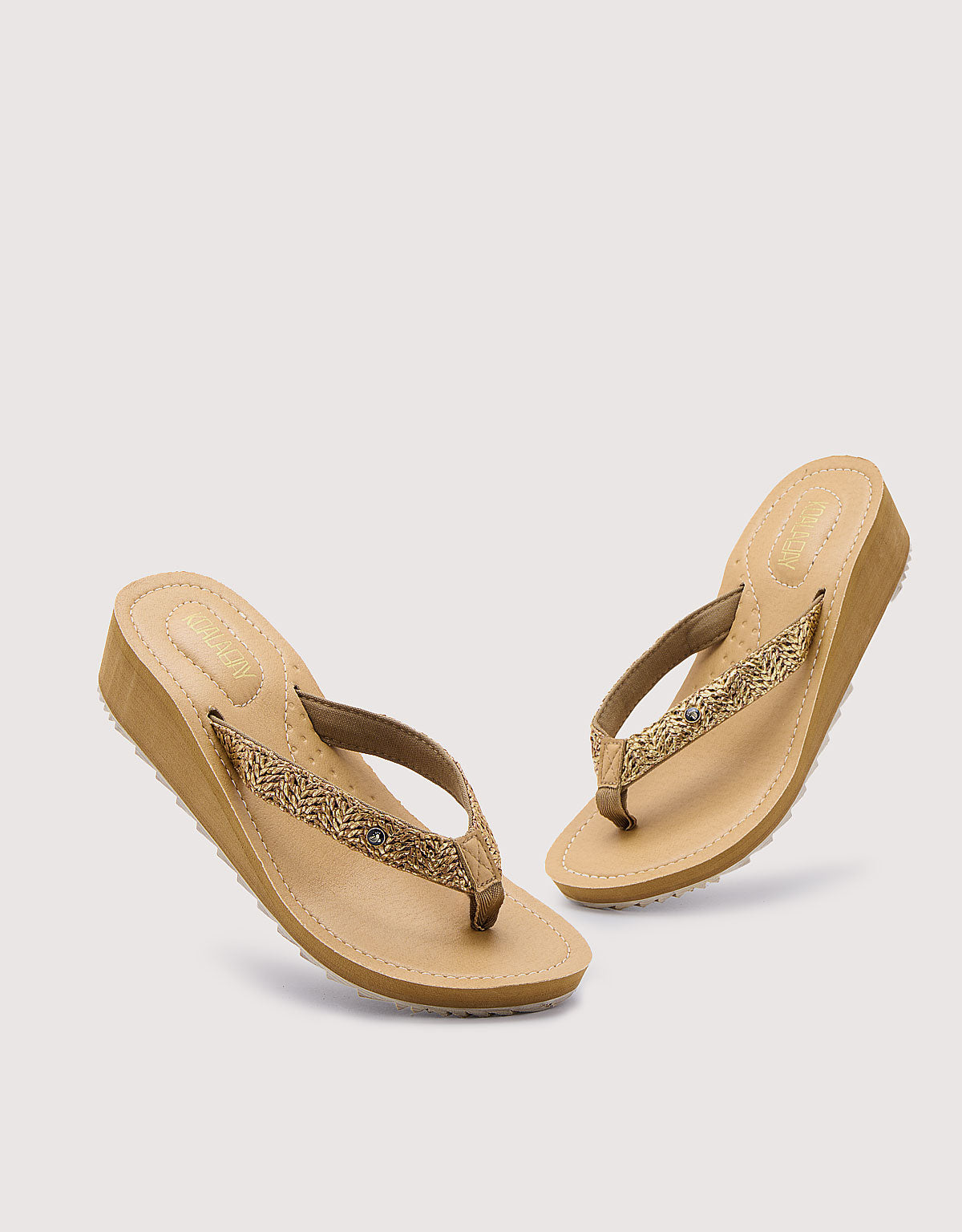 Wedge Flip Flops Braun - Levix