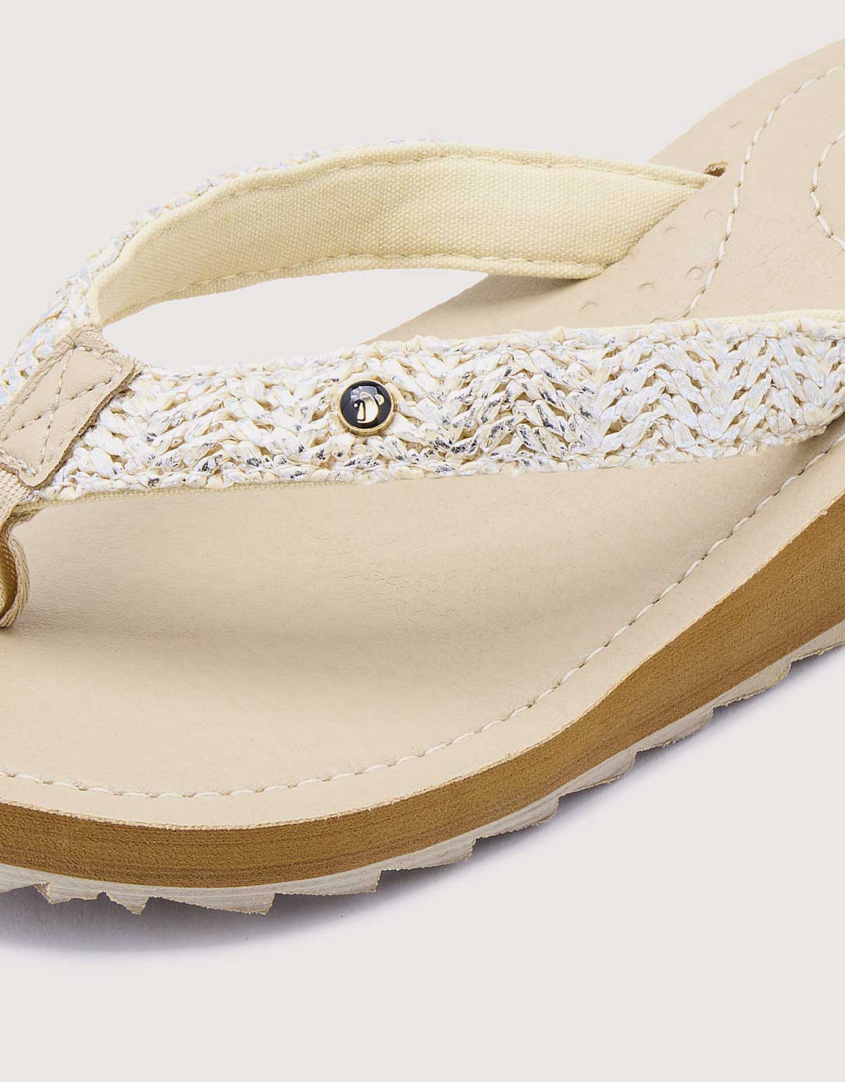 Beigefarbene Keil-Flip-Flops - Levix