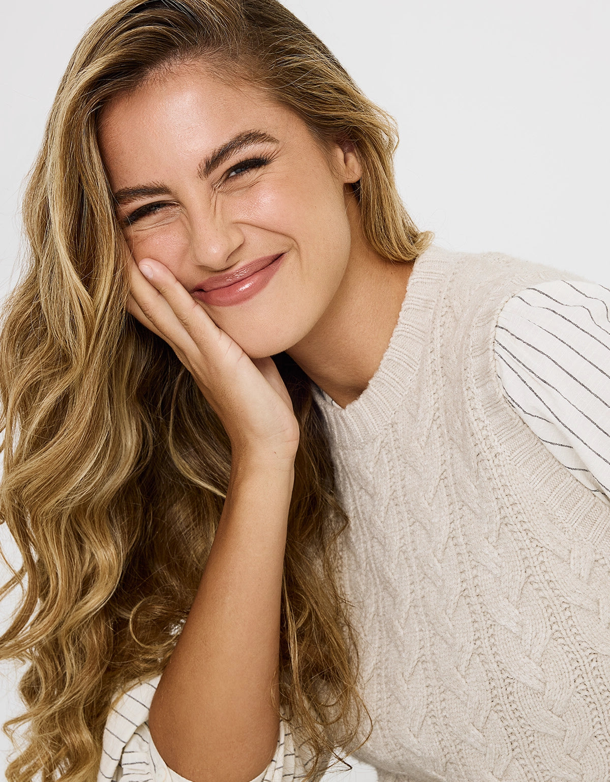 Chaleco Punto Grueso Beige - Alpica