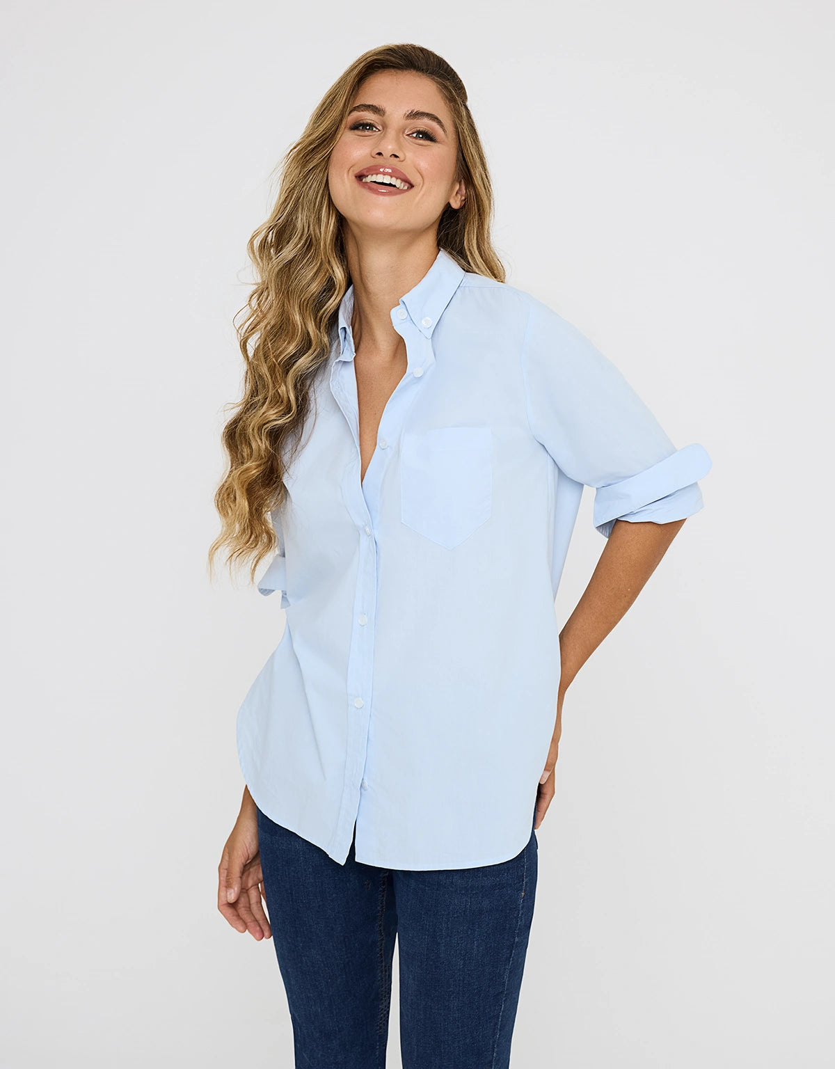 Camisa Manga Larga Azul - Ambre