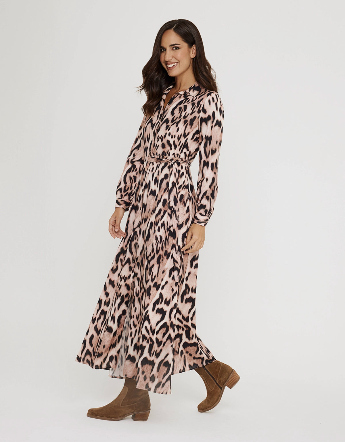 Vestido Largo Animal Print - Leormin