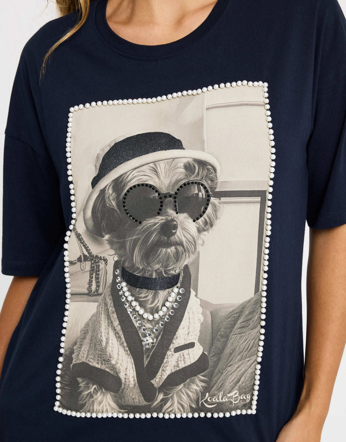 Camiseta Manga Corta Estampado Azul Marino - Pecoco