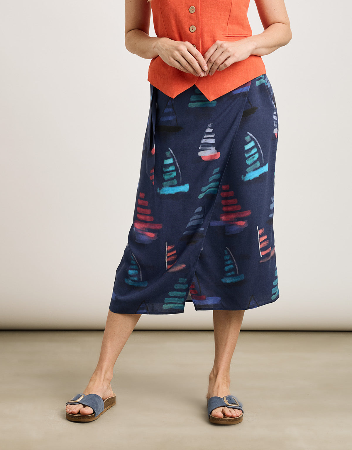 Falda Midi Azul - Viden