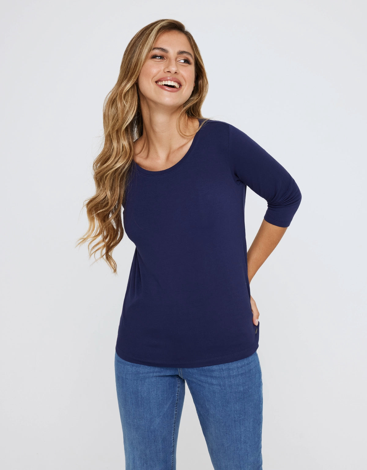 Camiseta Media Manga Azul Marino - Kloraleen