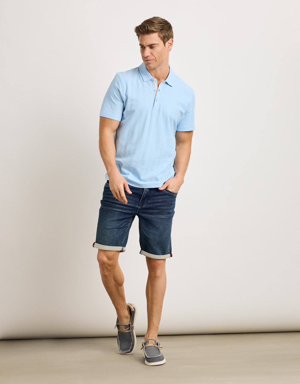 Polo Manga Corta Azul Claro - Biebi