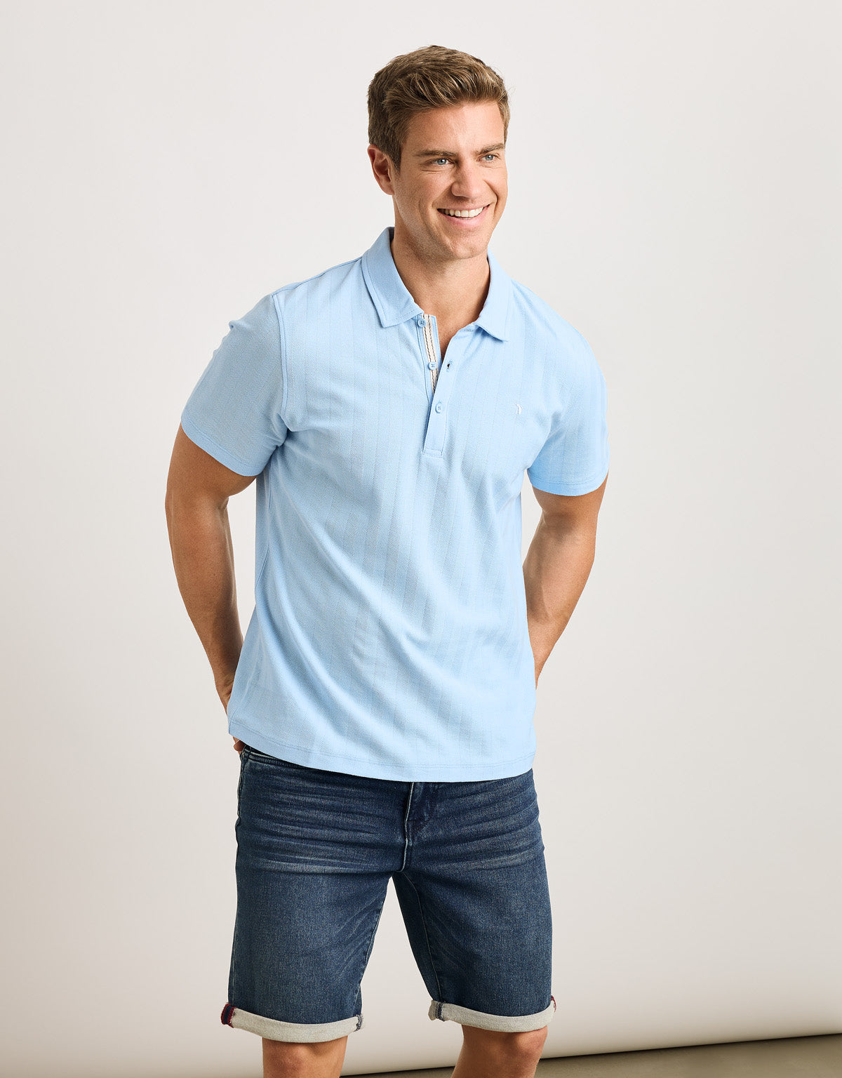 Polo Manga Corta Azul Claro - Biebi