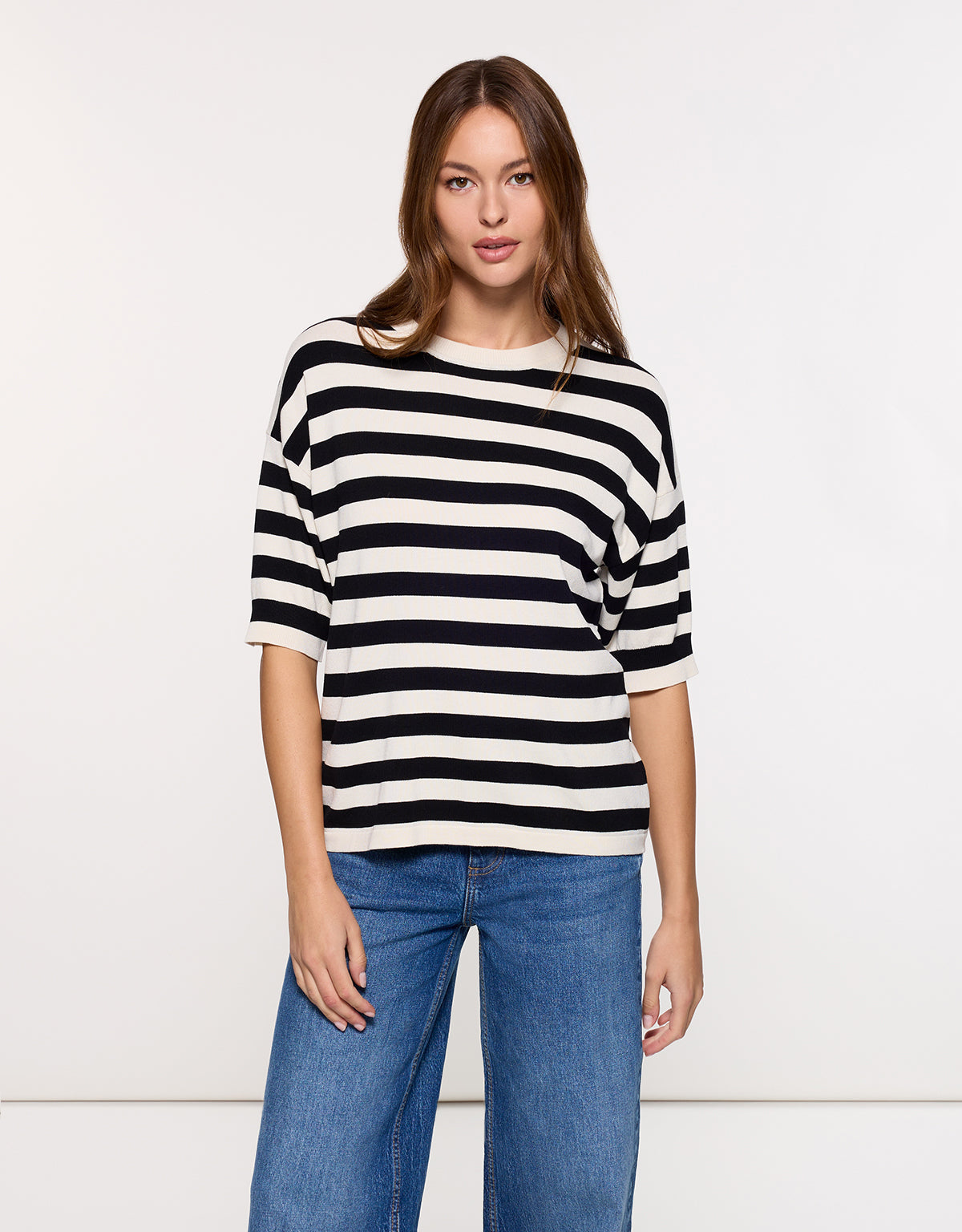 Jersey Manga Corta Negro Rayas - Krekla