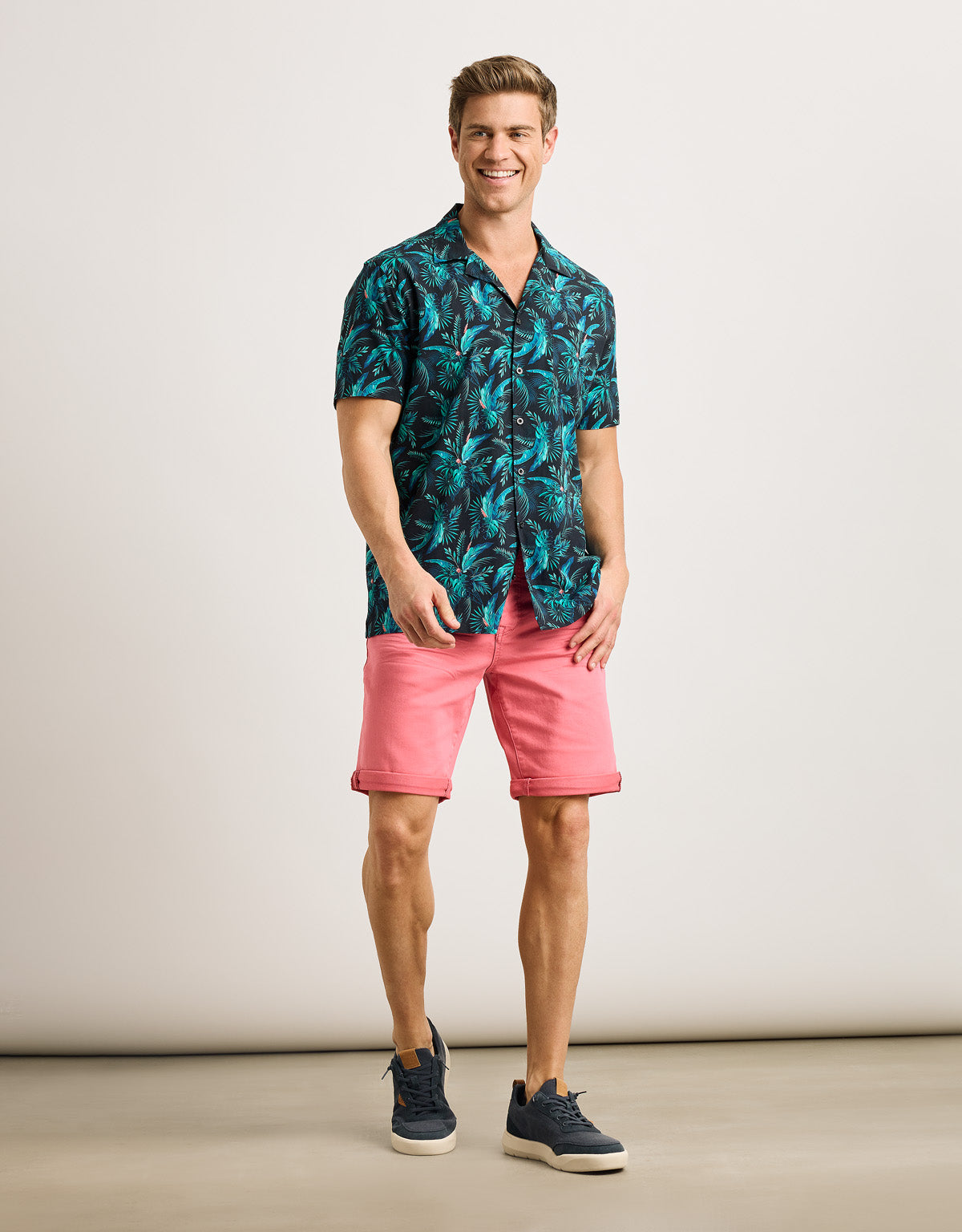 Camisa Manga Corta Azul Marino - Amazono