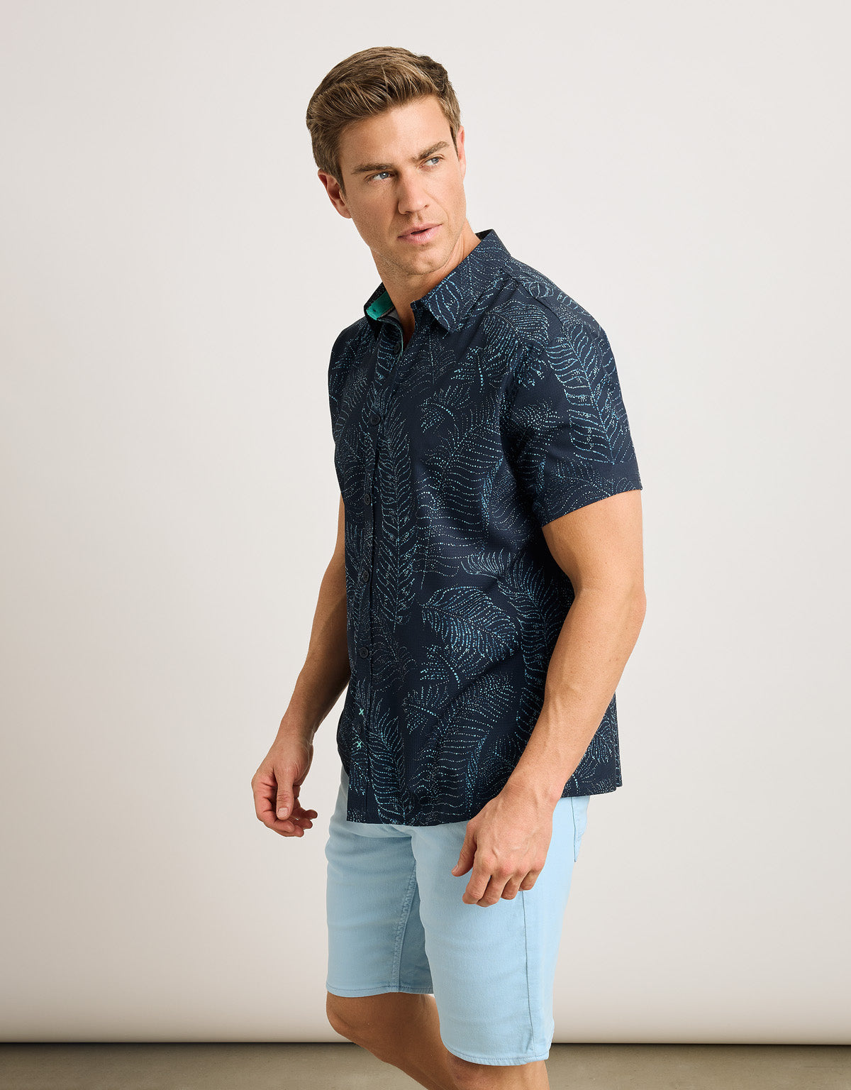 Camisa Manga Corta Azul Marino - Furaira