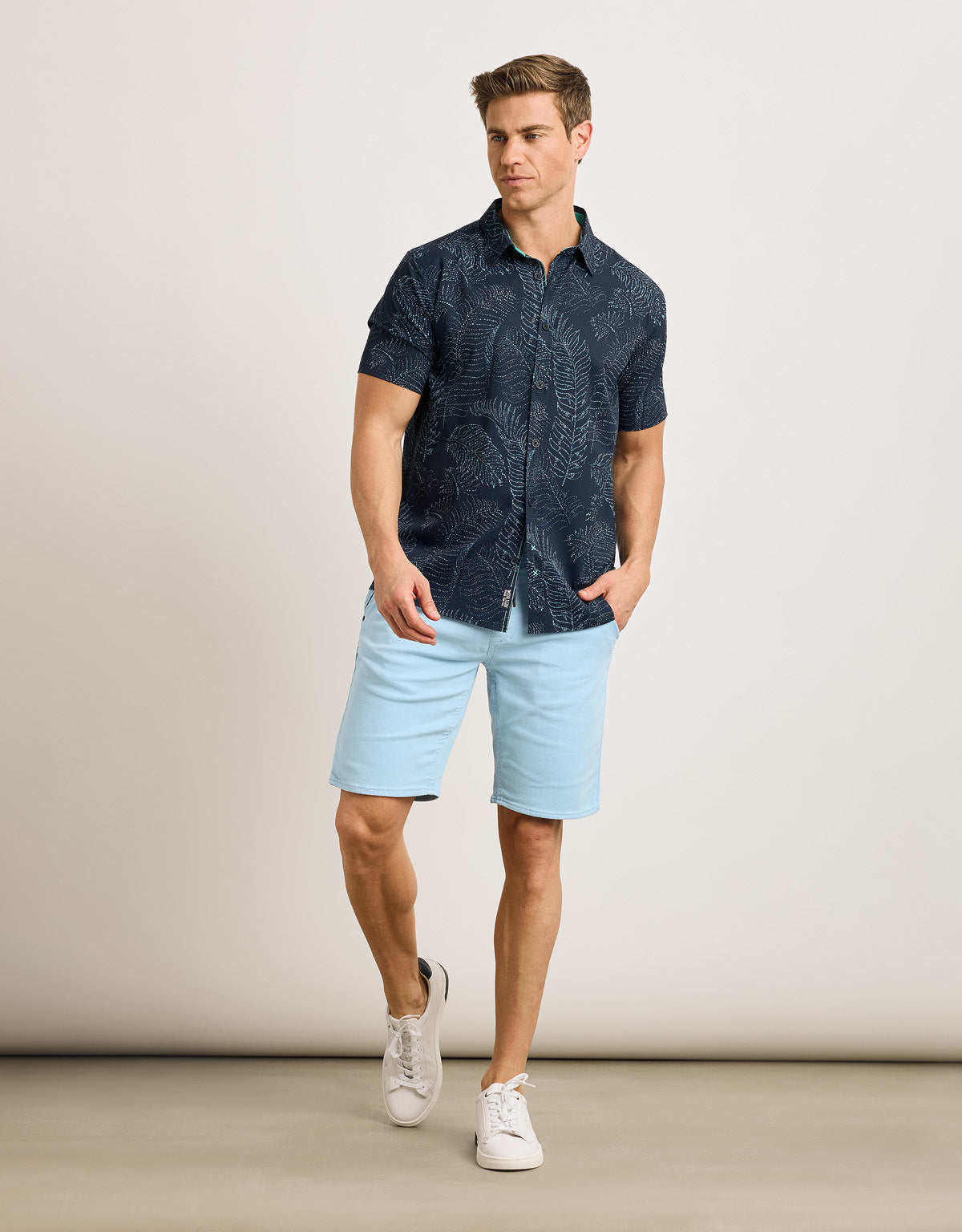 Camisa Manga Corta Azul Marino - Furaira