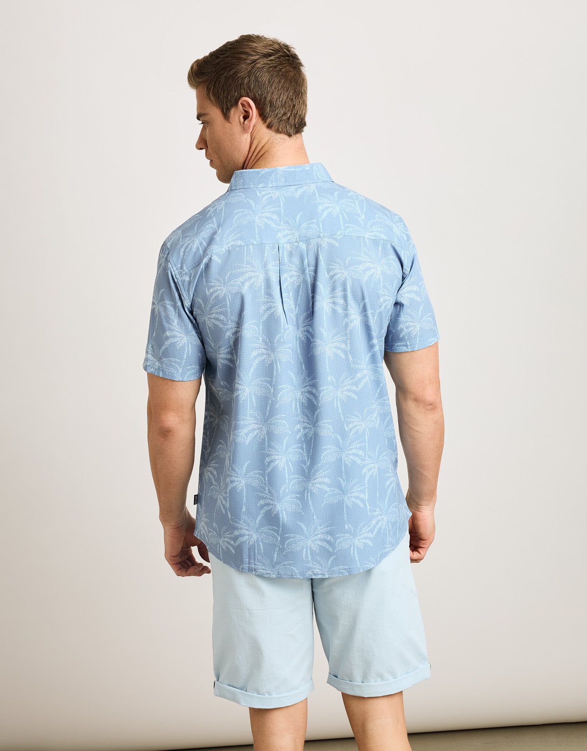 Camisa Manga Corta Azul Claro - Furaira Palm 3