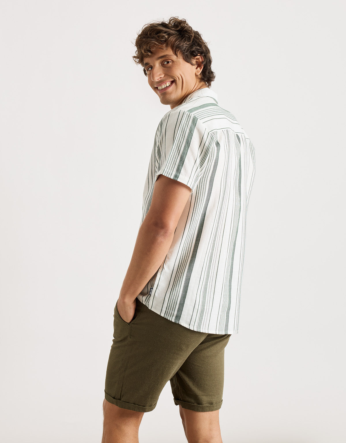 Camisa Manga Corta Verde Algodón - Linen 3