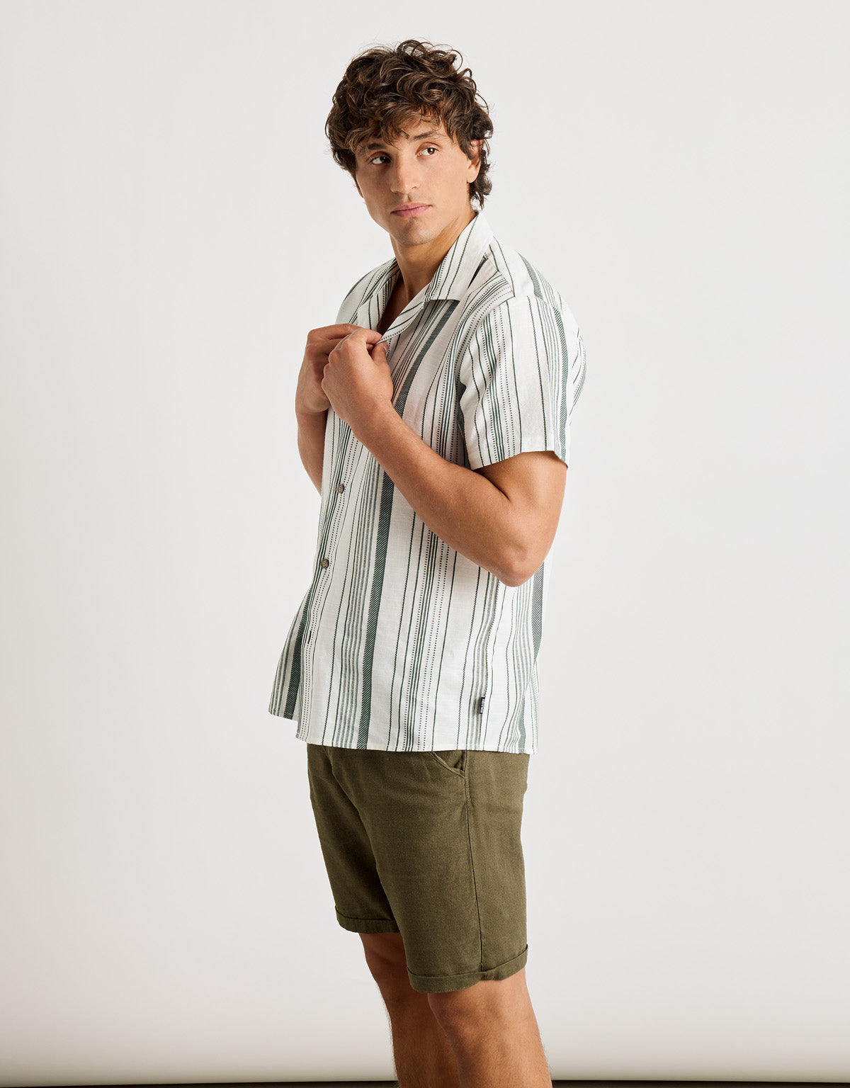 Camisa Manga Corta Verde Algodón - Linen 4