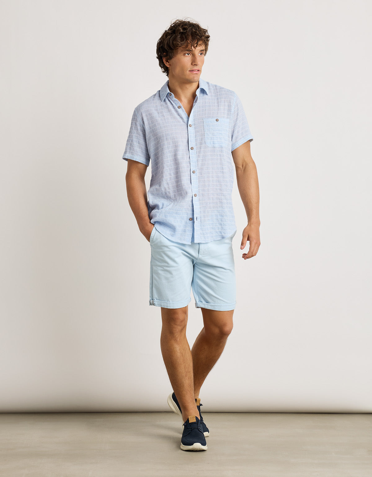 Camisa Manga Corta Azul - Socra 8
