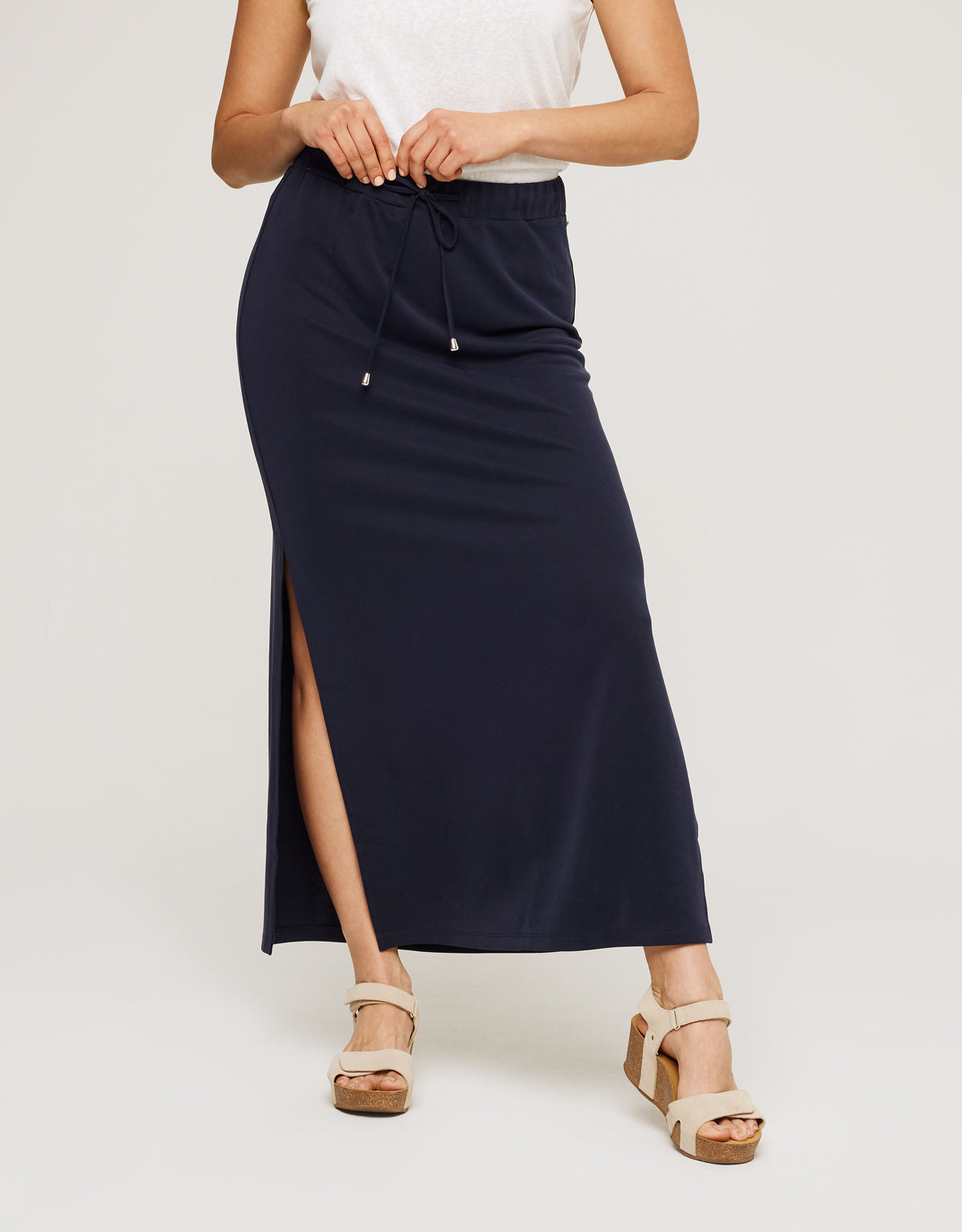 Falda Midi Azul Marino - Claudinasa