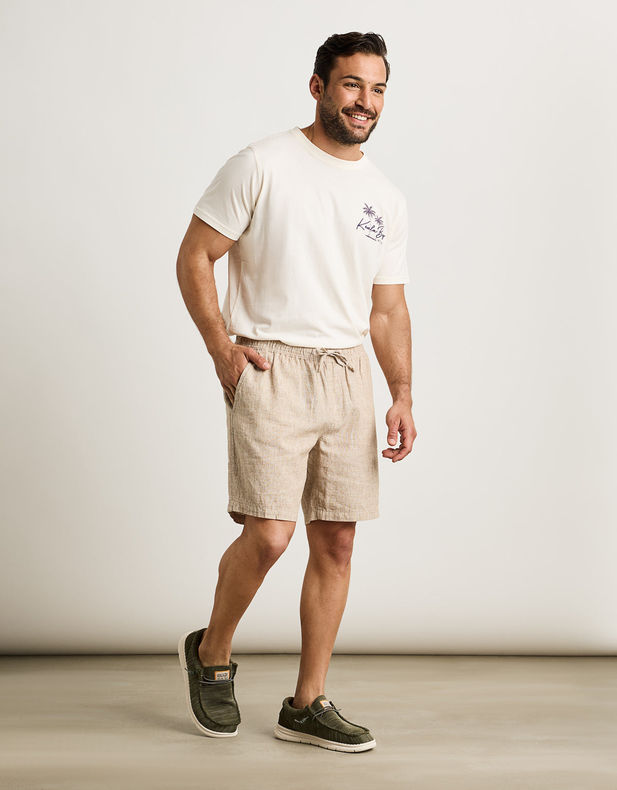 Bermuda en lin beige - Damiano