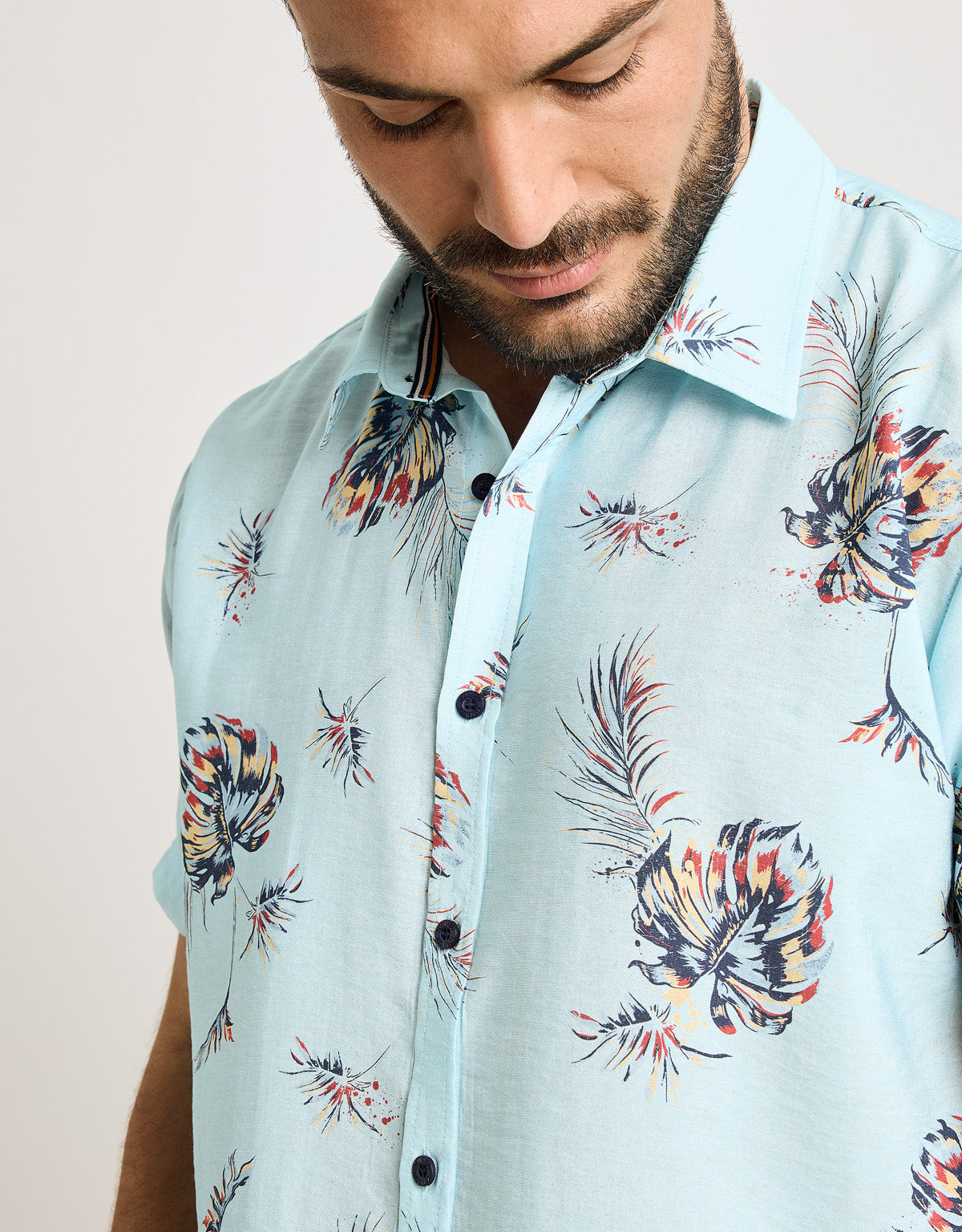 Camisa Manga Corta Azul Celeste - Chofy 2