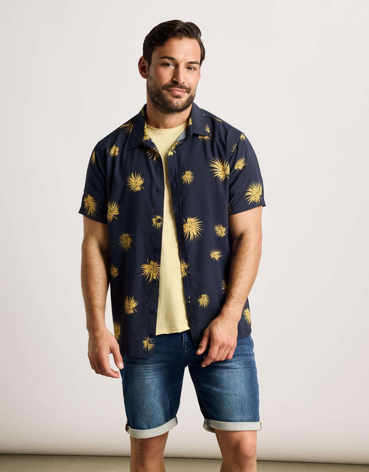 Camisa Manga Corta Azul Marino - Sunflower