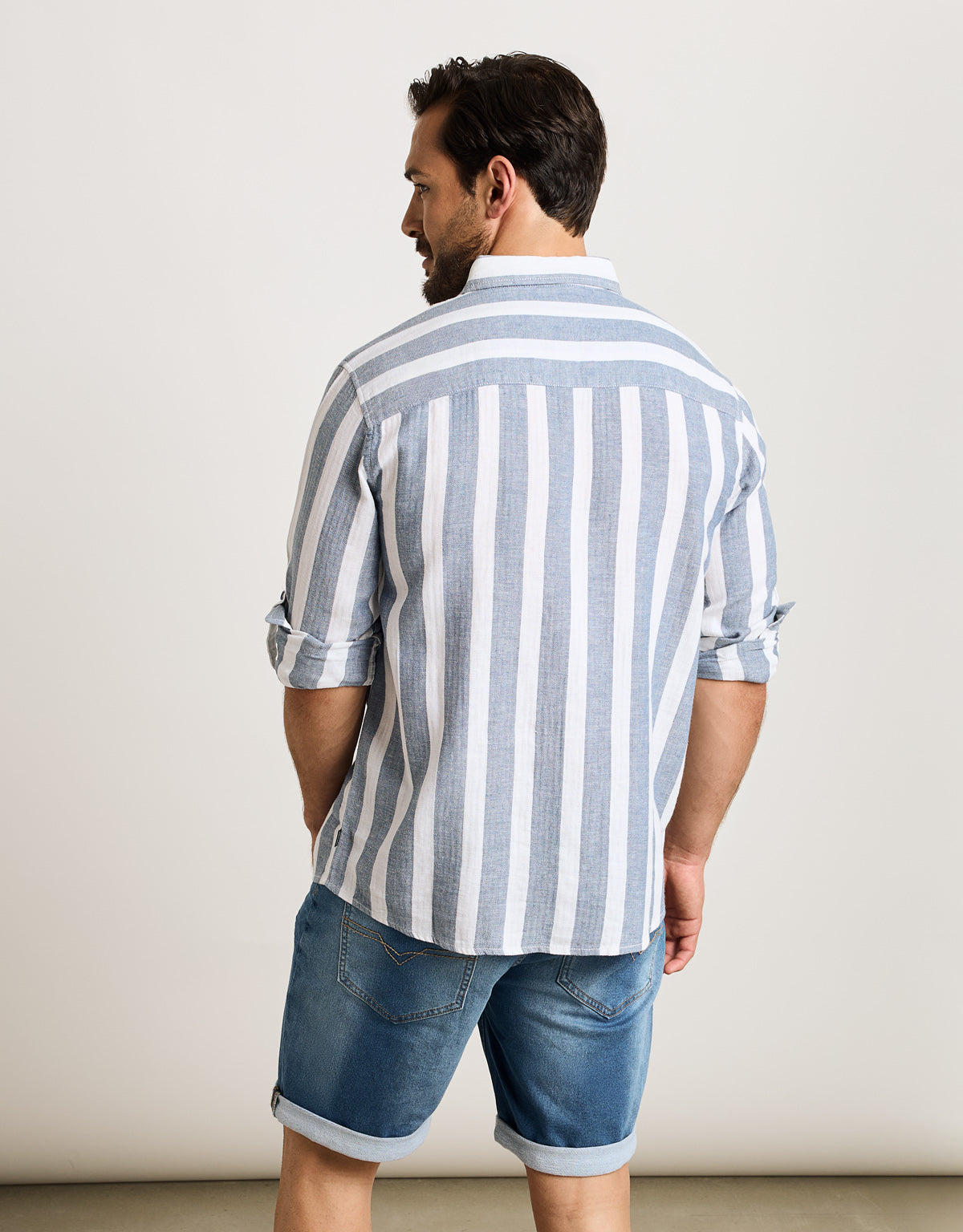 Camisa Rayas Manga Larga Azul - Parasol 2