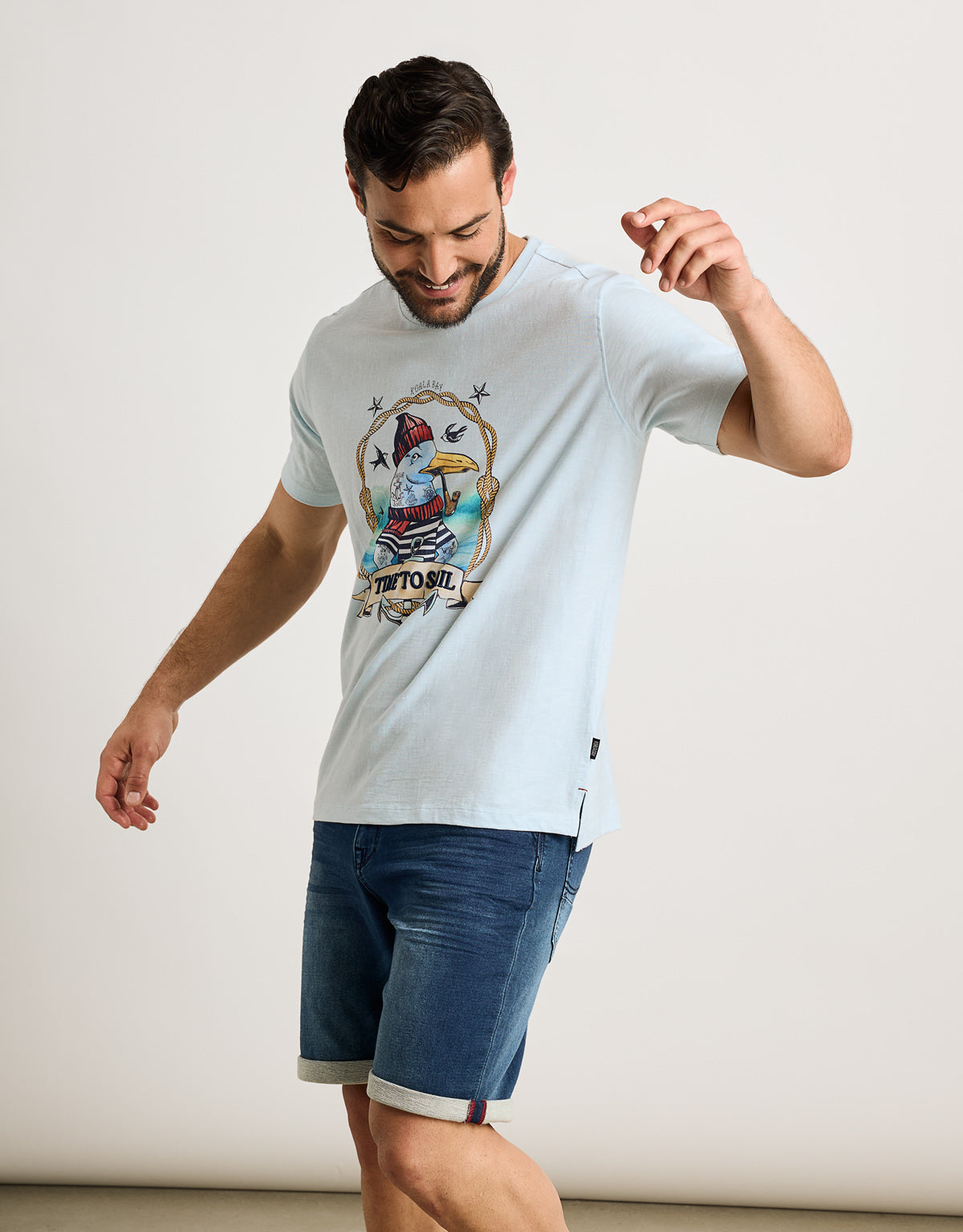 Camiseta Manga Corta Azul Celeste - Gaviote 4