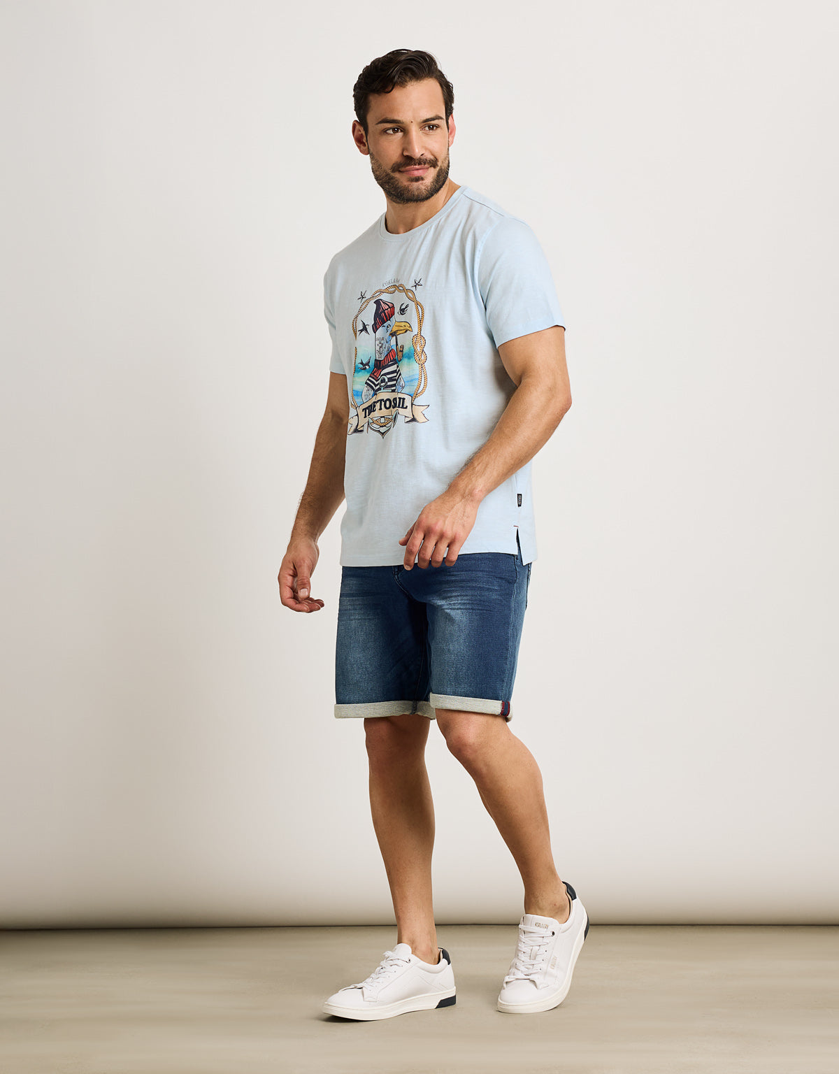 Camiseta Manga Corta Azul Celeste - Gaviote