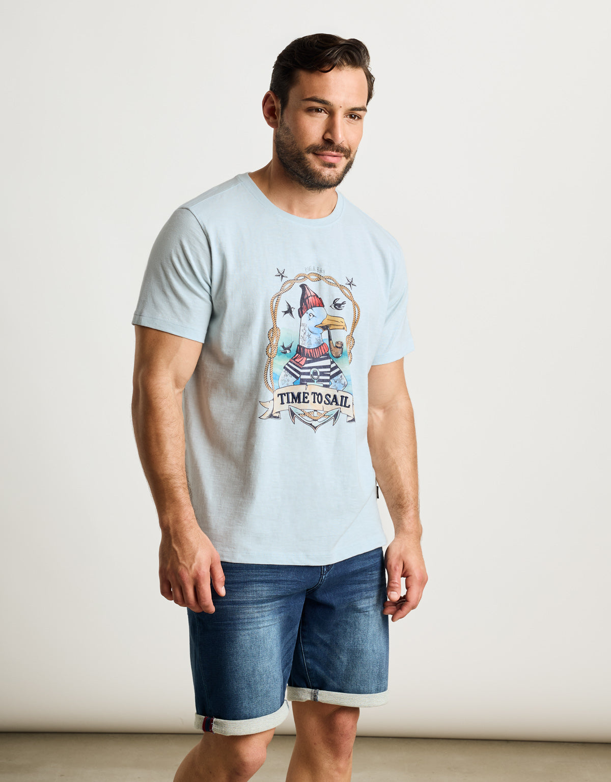 Camiseta Manga Corta Azul Celeste - Gaviote
