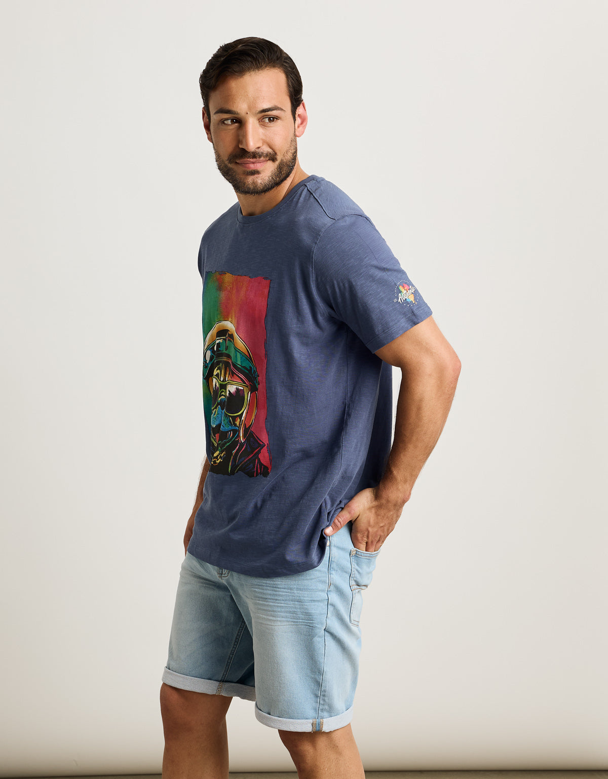 Camiseta Manga Corta Azul Marino - Rugusu 3