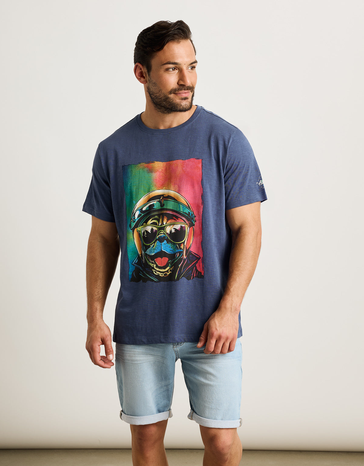 Camiseta Manga Corta Azul Marino - Rugusu