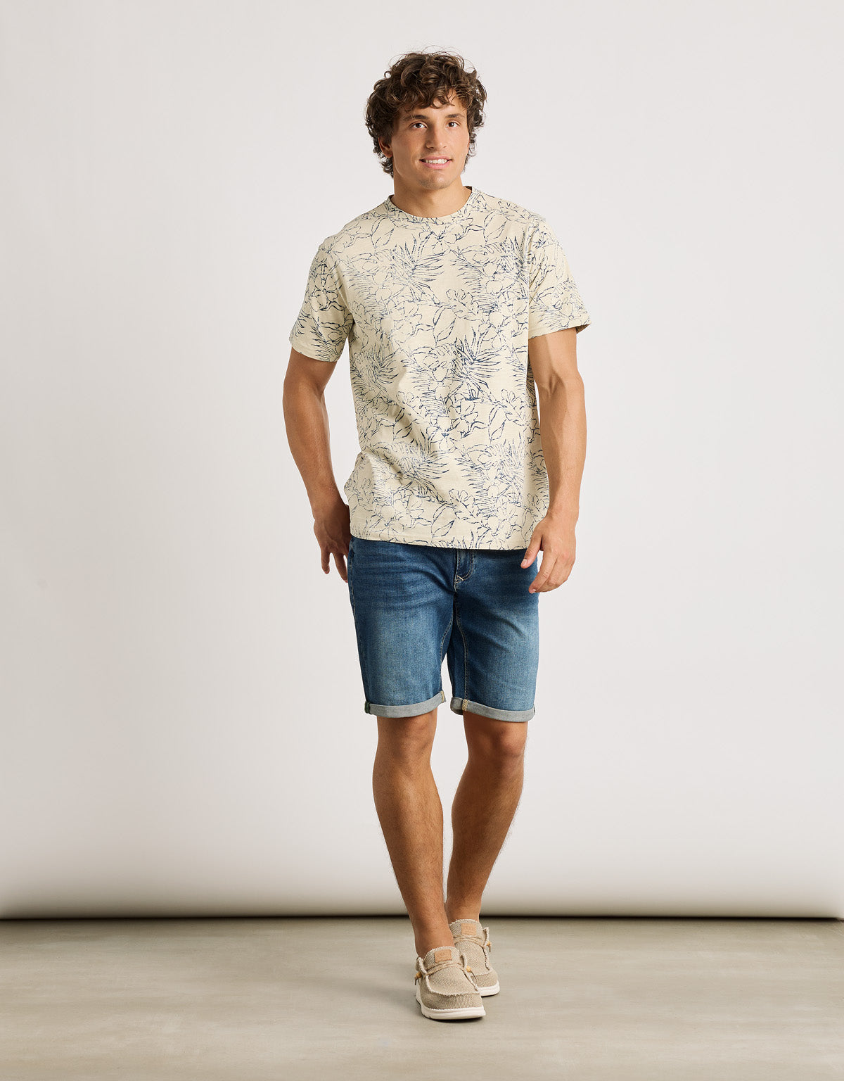 Camiseta Manga Corta Beige - Lago 6