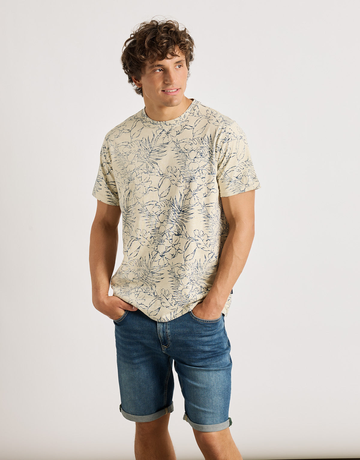 Camiseta Manga Corta Beige - Lago 2