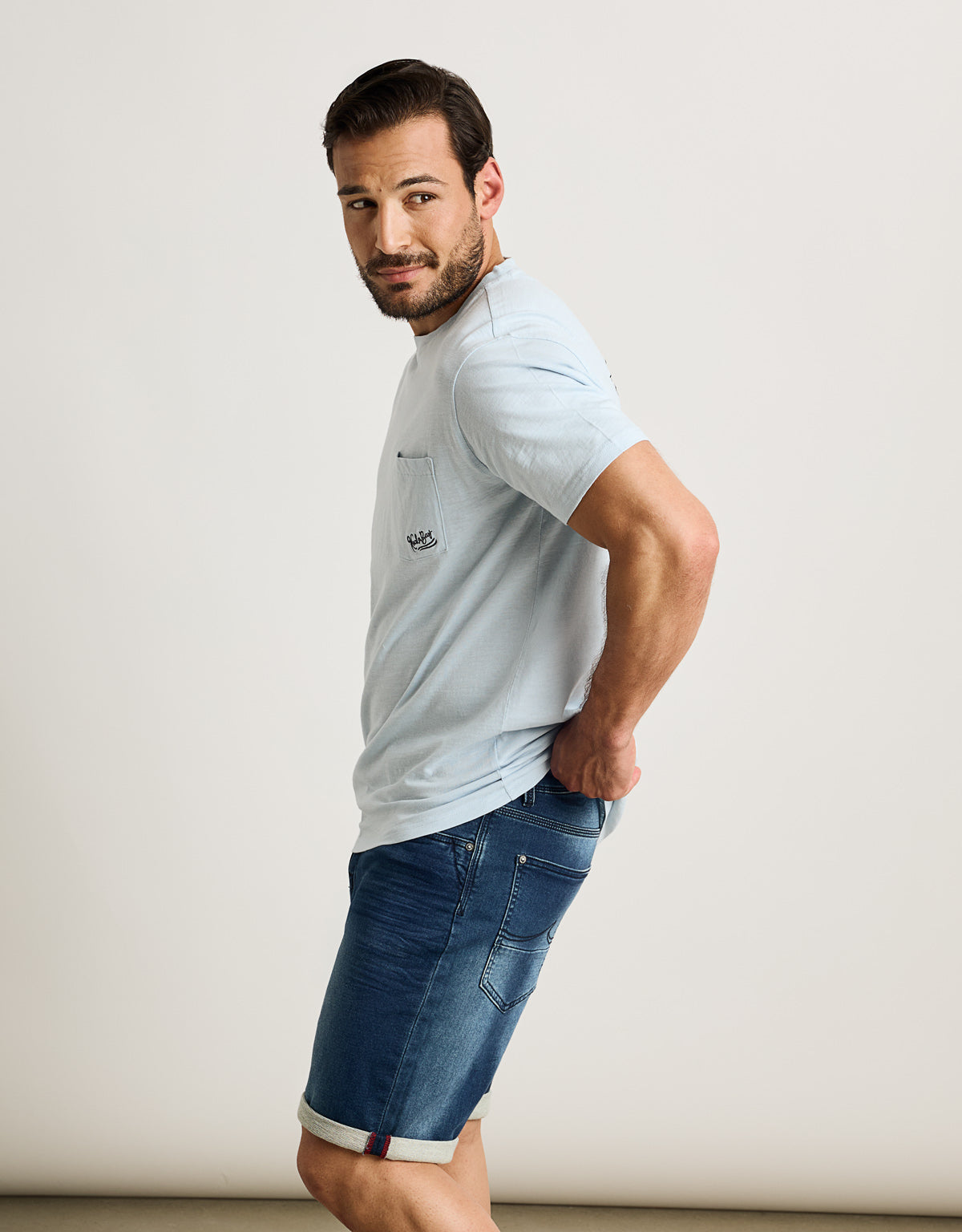 Camiseta Manga Corta Azul Celeste - Norris 4