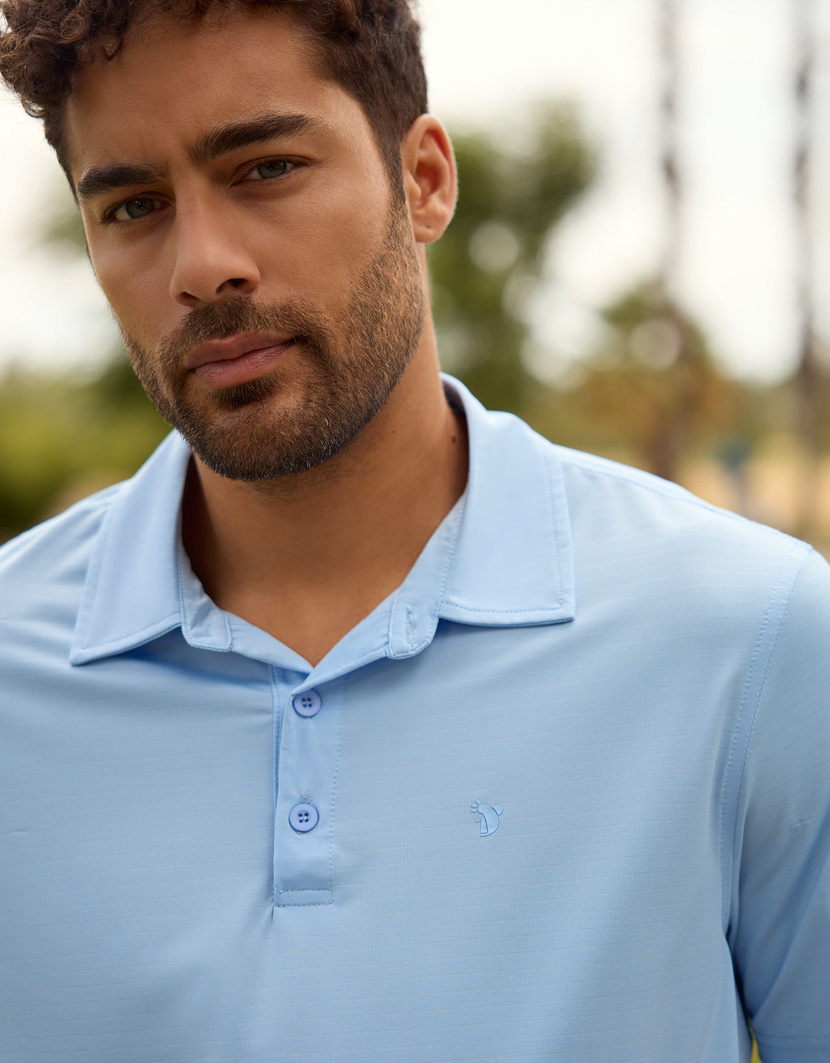 Hellblaues kurzärmeliges Poloshirt - Toole
