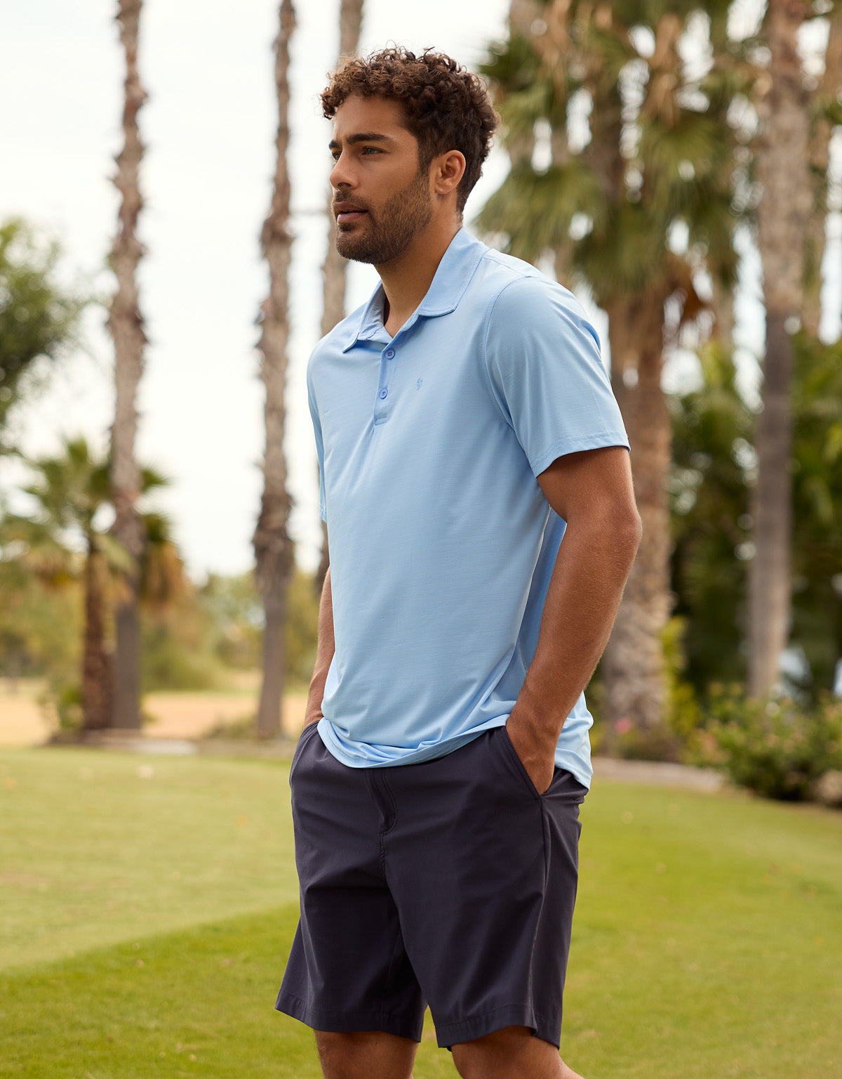 Hellblaues kurzärmeliges Poloshirt - Toole