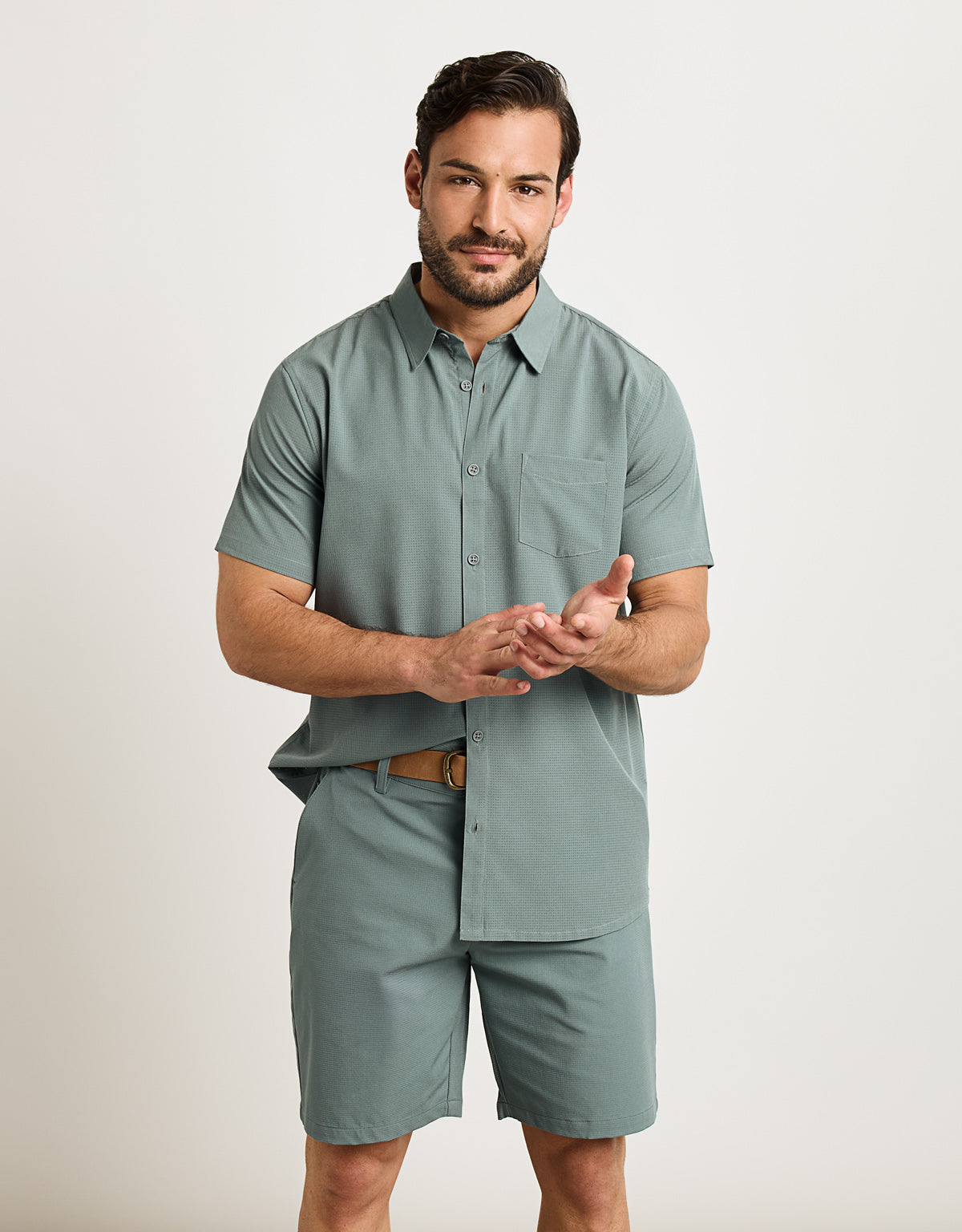 Chemise verte à manches courtes - Camiland