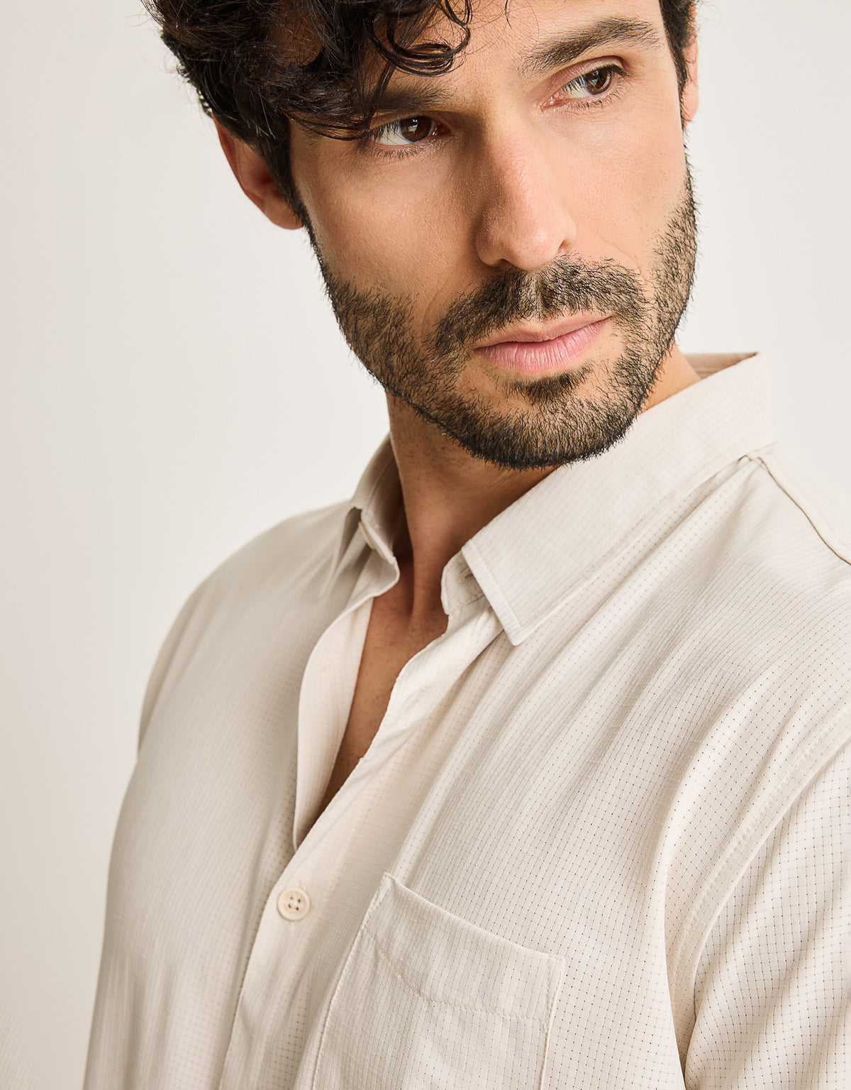 Camisa Manga Corta Beige - Camiland 2